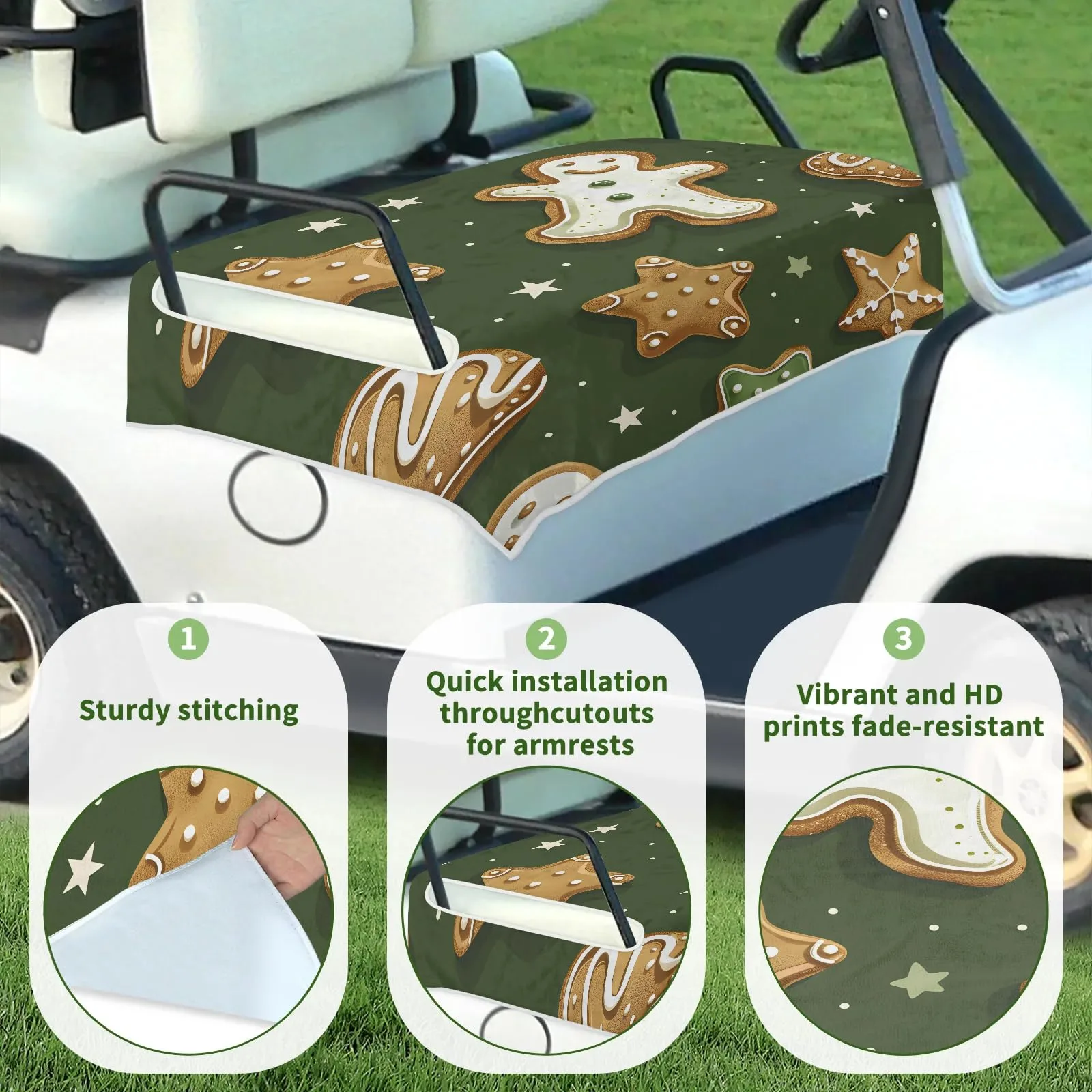 Tiveruda Golf Cart Seat Cover for Double Seats image 3