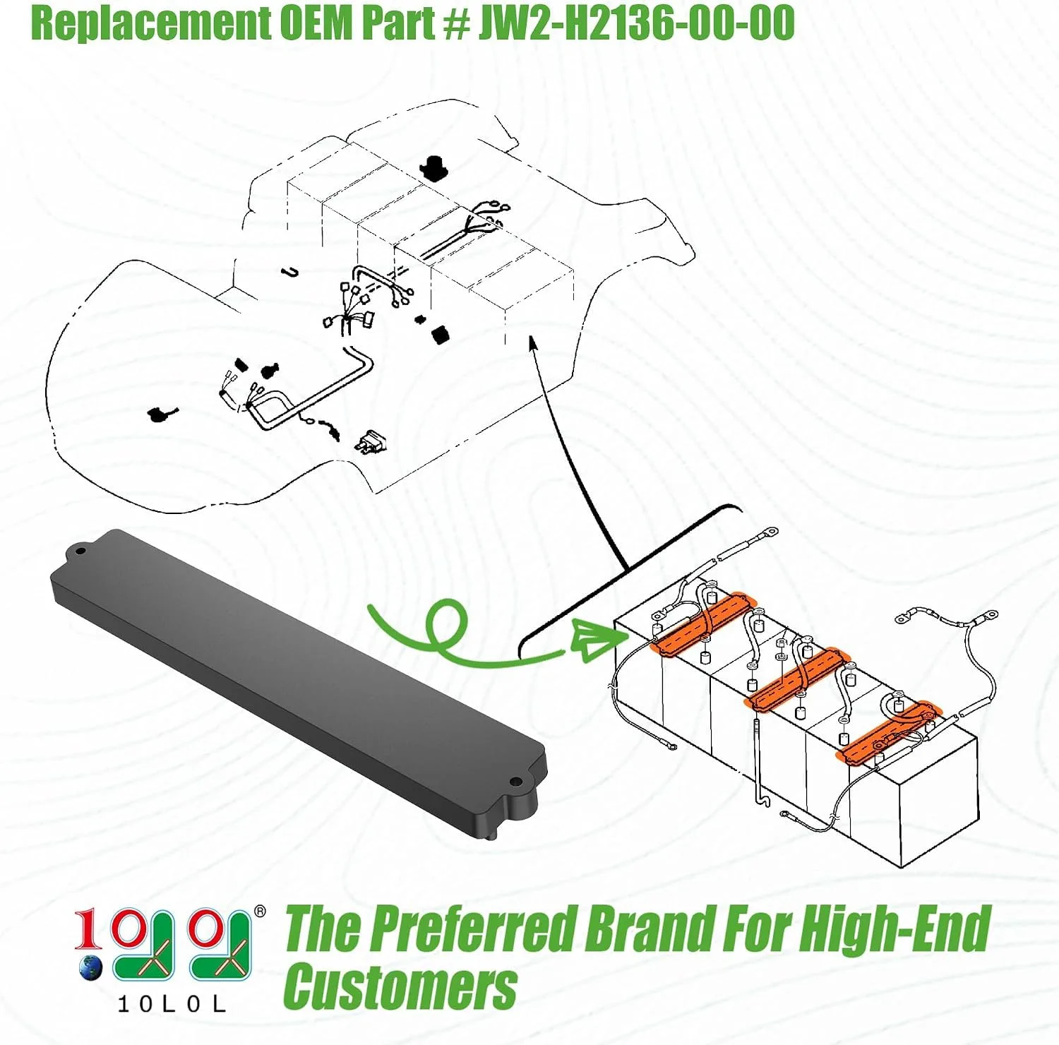 10L0L Battery Hold-Down Plate for Yamaha G14-G22 image 2