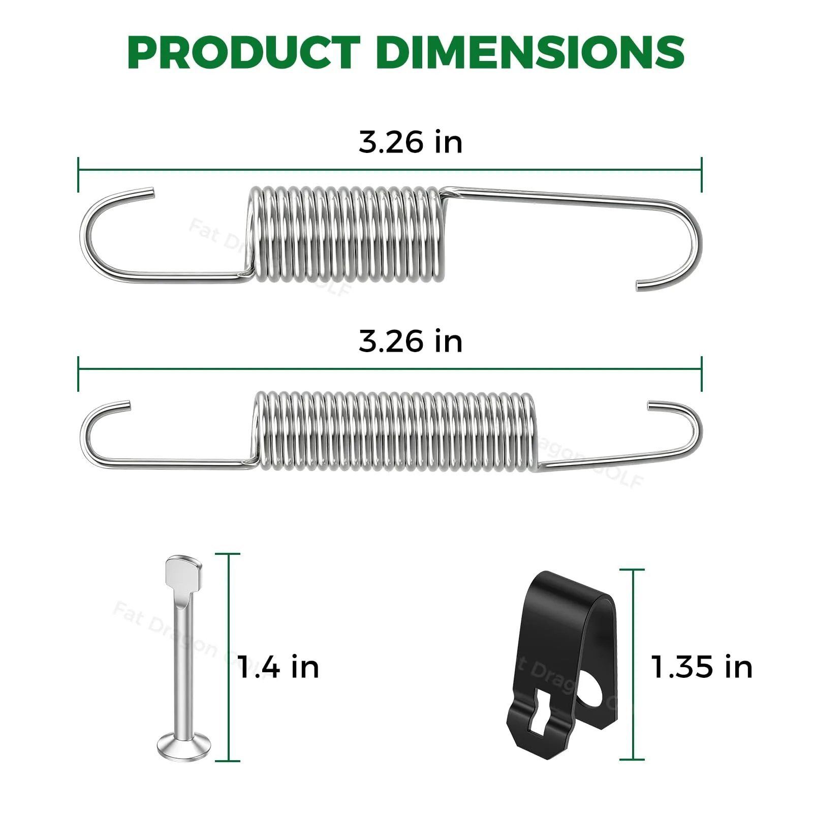 Panglong Club Car DS Precedent Brake Shoe Spring Kit image 4