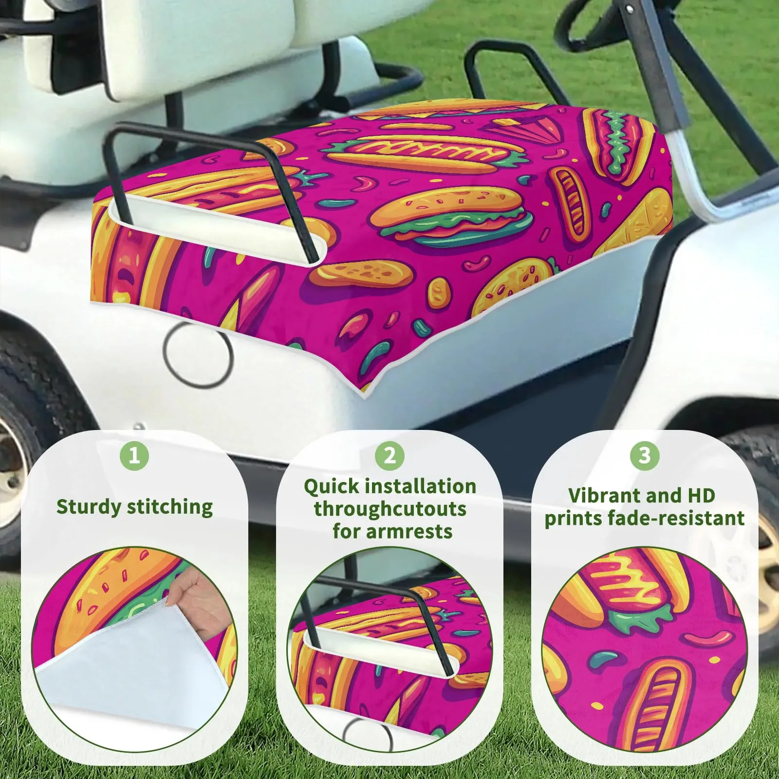 Tiveruda Golf Cart Seat Cover for Double Seats image 3