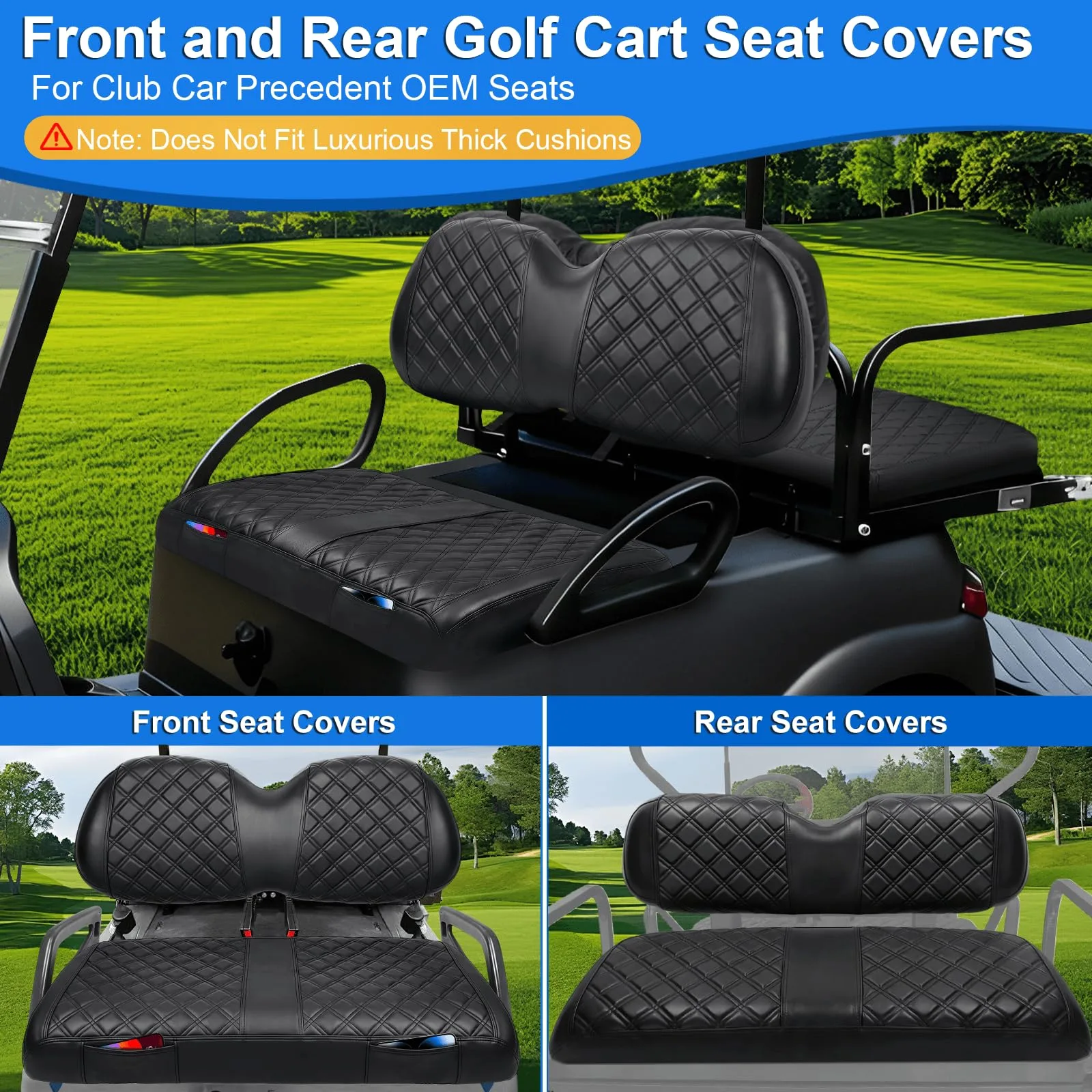 MOSNAI Club Car Precedent Front & Rear Seat Covers image 2