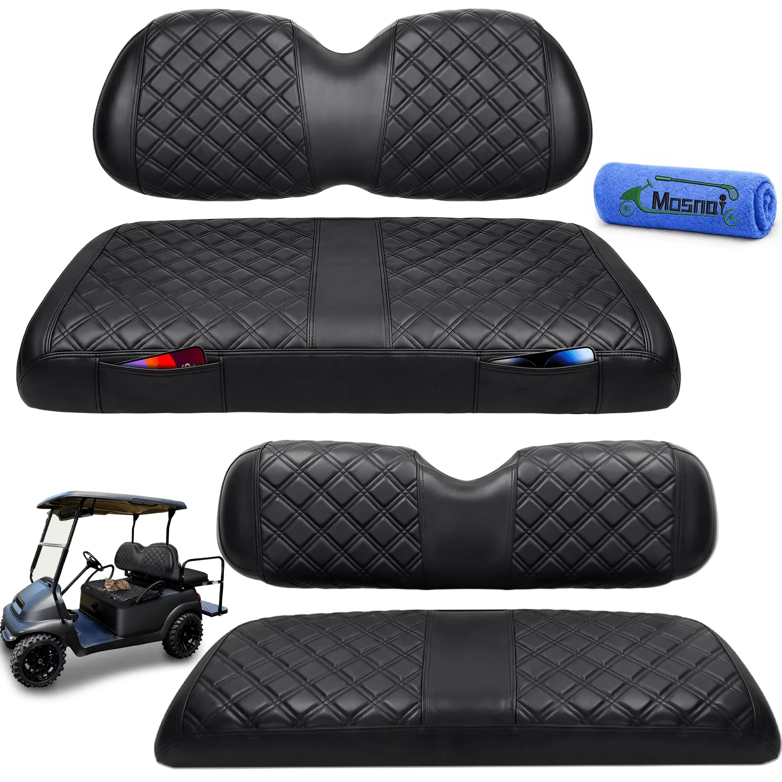 MOSNAI Club Car Precedent Front & Rear Seat Covers
