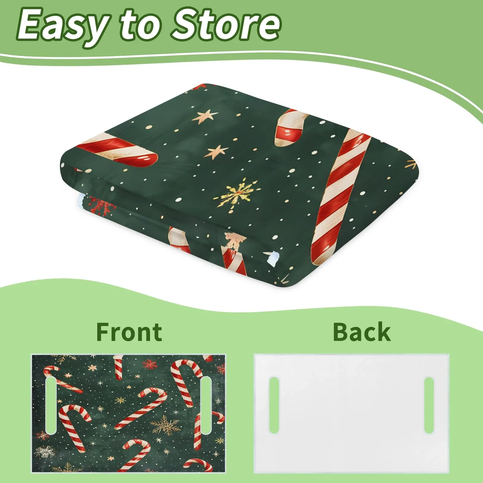 Tiveruda Candy Cane Golf Cart Seat Cover, 51 x 31 in. image 4