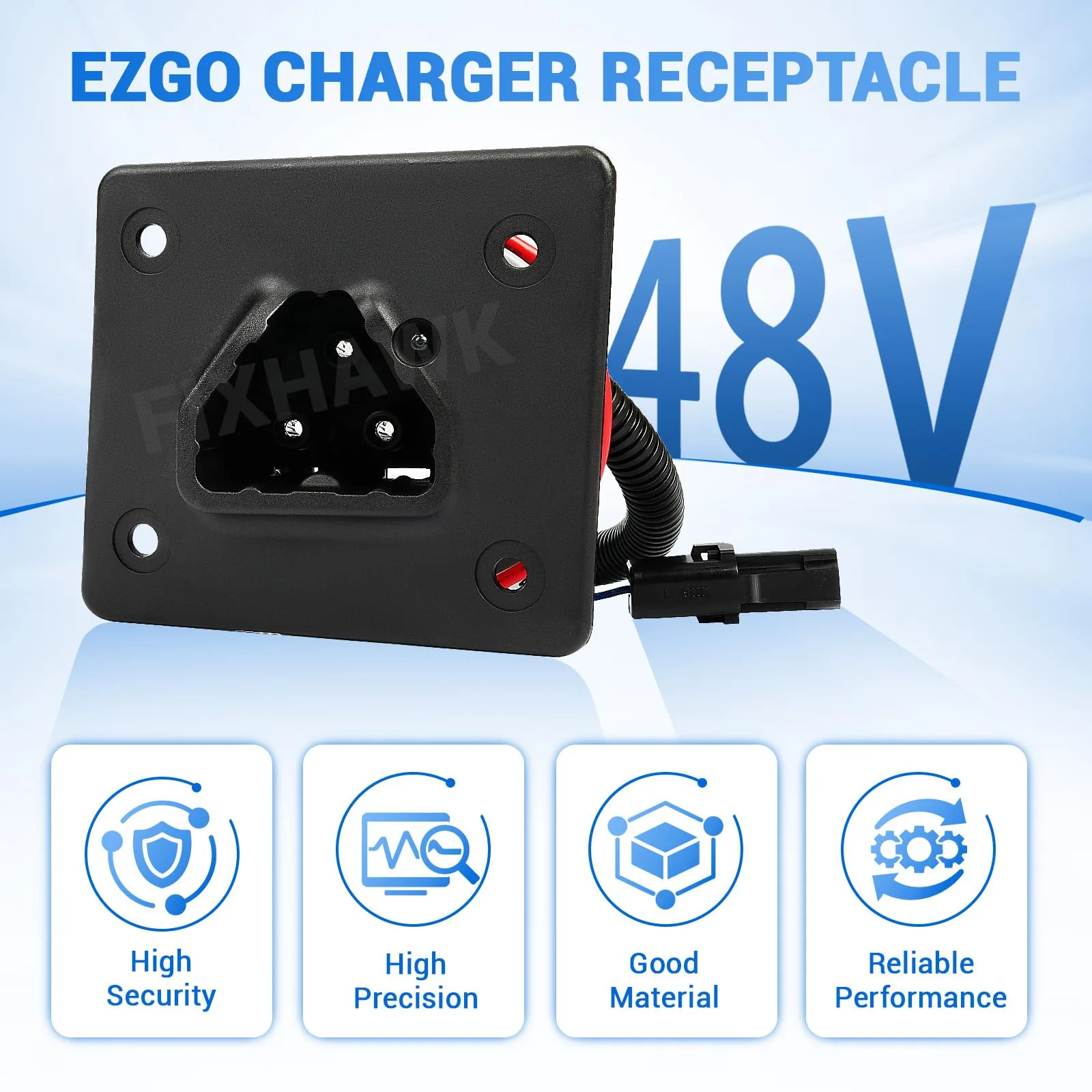 FIXHAWK 48V Charger Receptacle for E-Z-GO RXV image 2