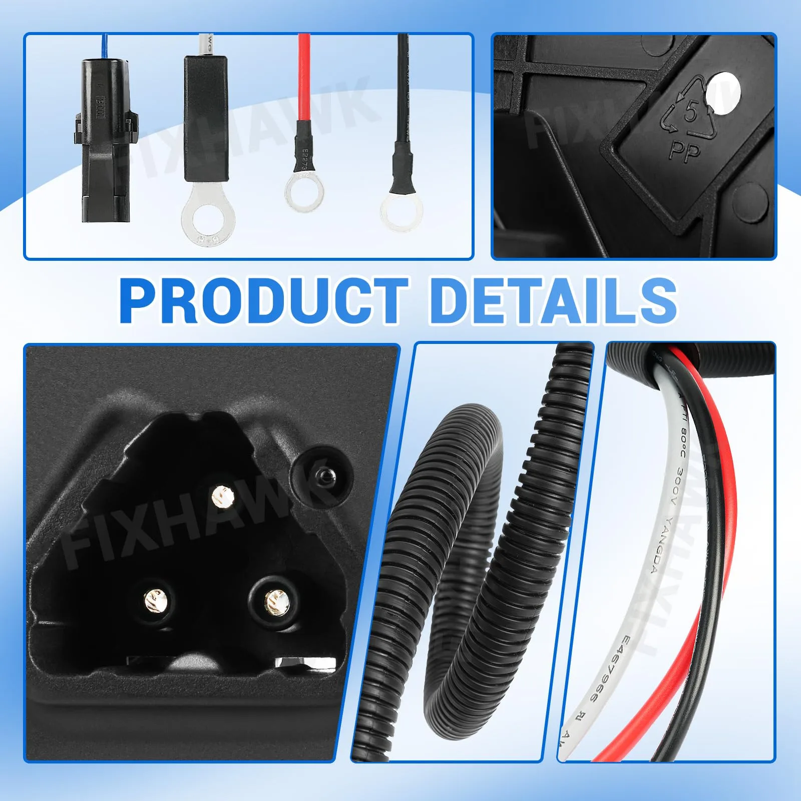 FIXHAWK 48V Charger Receptacle for E-Z-GO RXV image 3