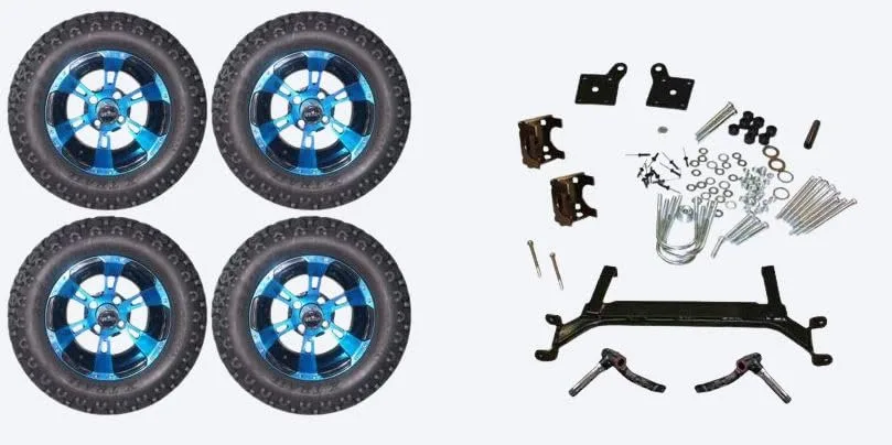 3G 4-Inch Lift Kit with 12-Inch Wheels for E-Z-GO TXT