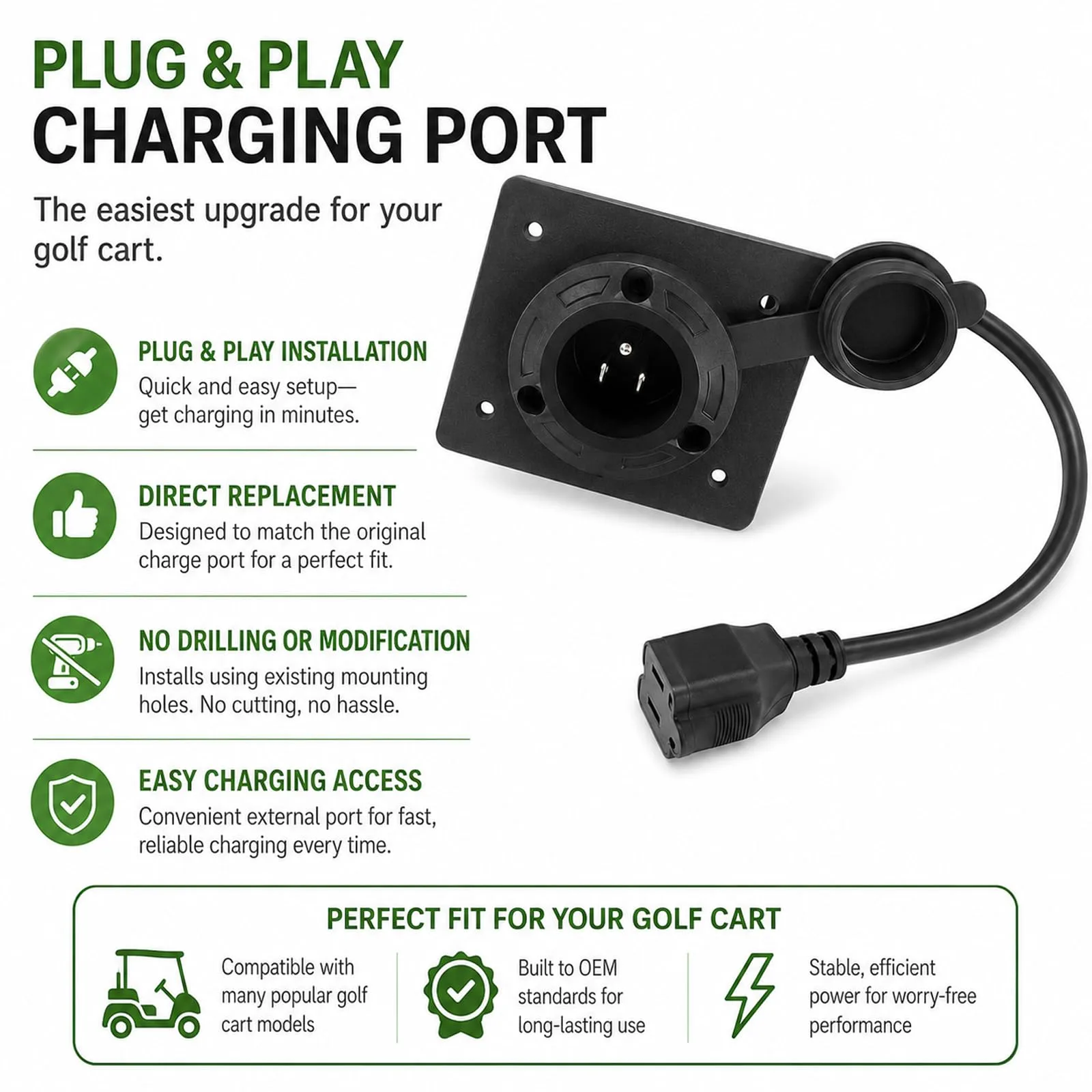 GYHPD 120V Charging Port Adapter for E-Z-GO TXT image 4