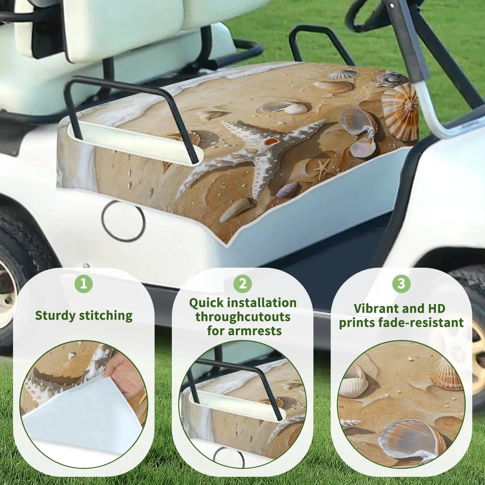 Tiveruda Golf Cart Seat Cover for Double Seats, 51 x 31 in image 3