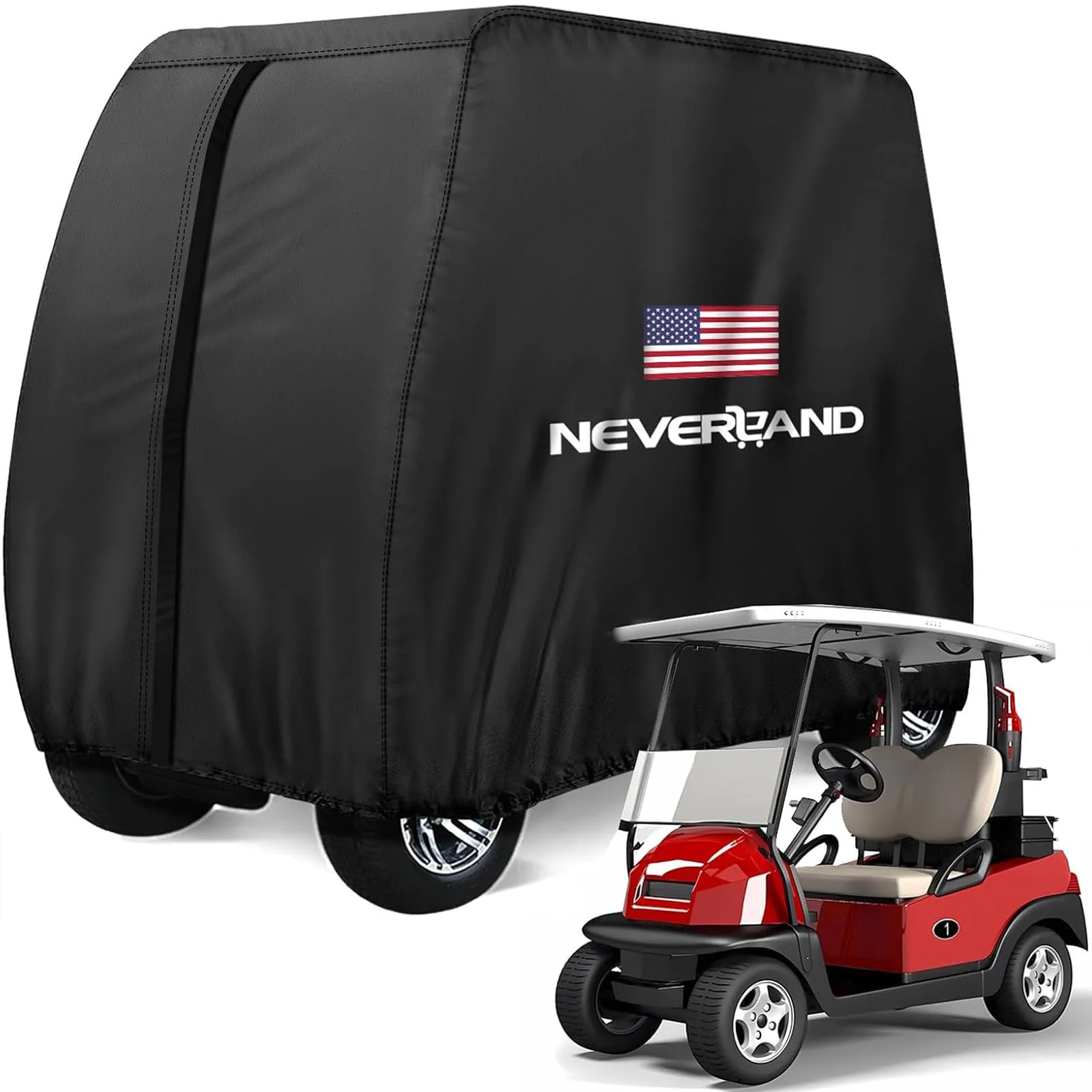 NEVERLAND 420D Waterproof 2-Passenger Golf Cart Cover