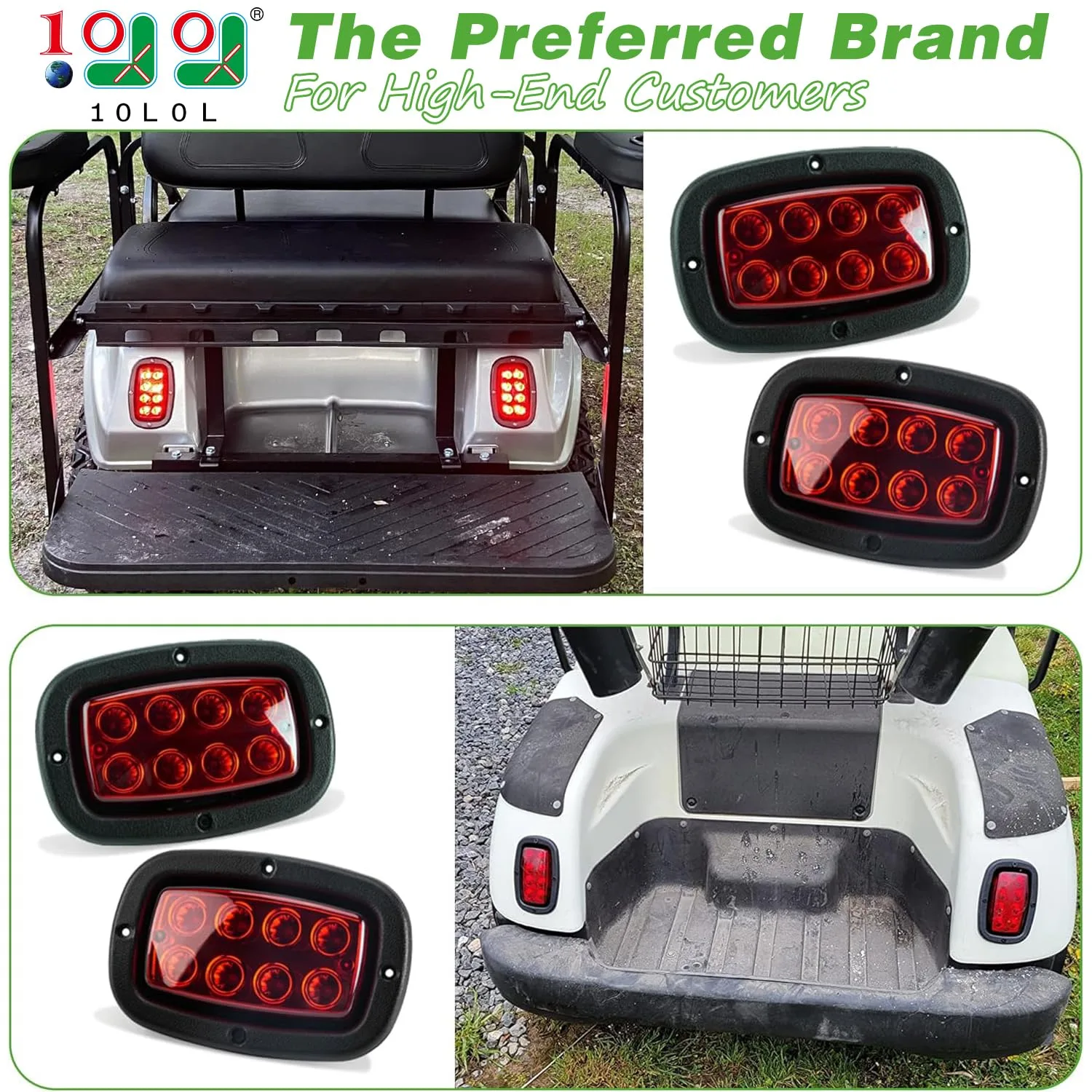 10L0L 1017035 LED Taillight Kit for Club Car DS & Yamaha G14-G22 image 2