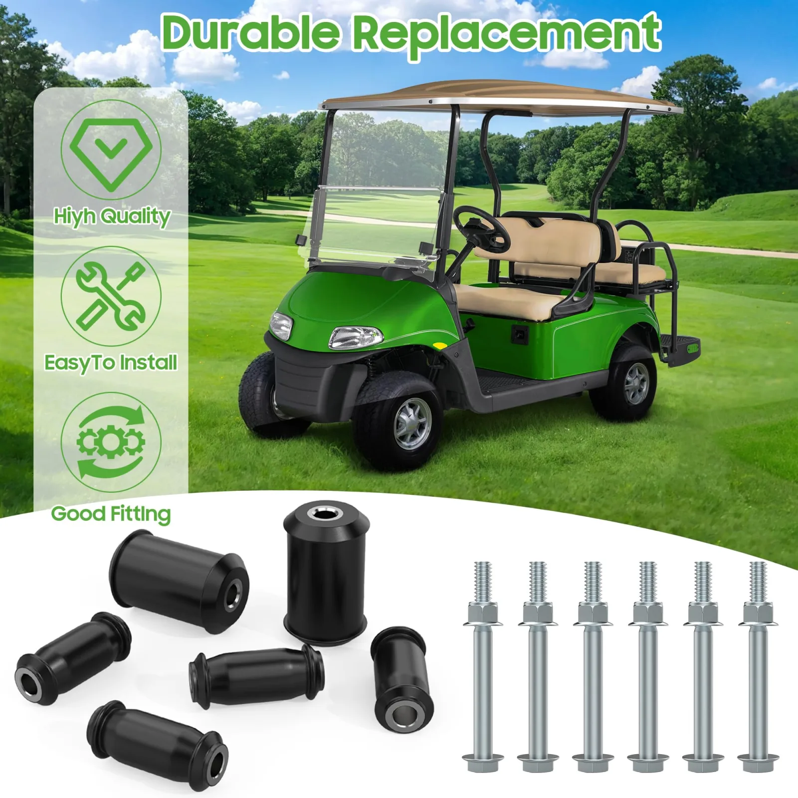 10L0L Rear Leaf Spring Bushing Kit for EZGO RXV image 3