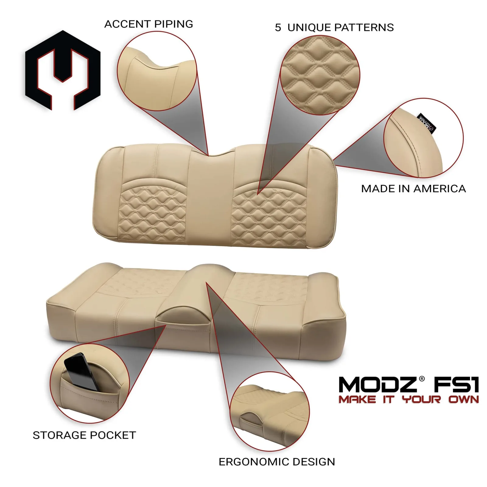 MODZ FS1 Front Seat for Club Car Precedent/Onward/Tempo image 2