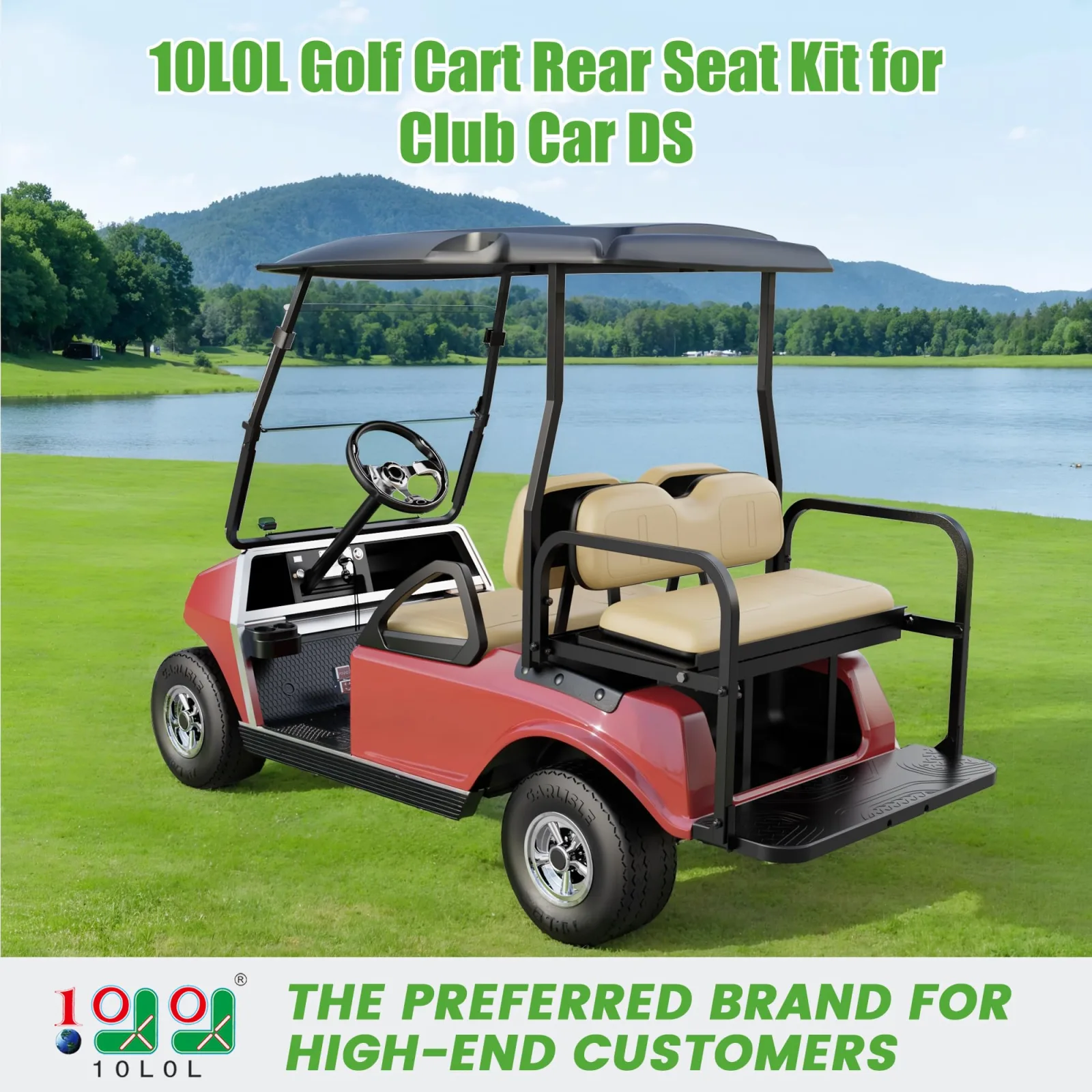 10L0L Rear Flip Seat Kit for Club Car DS image 2