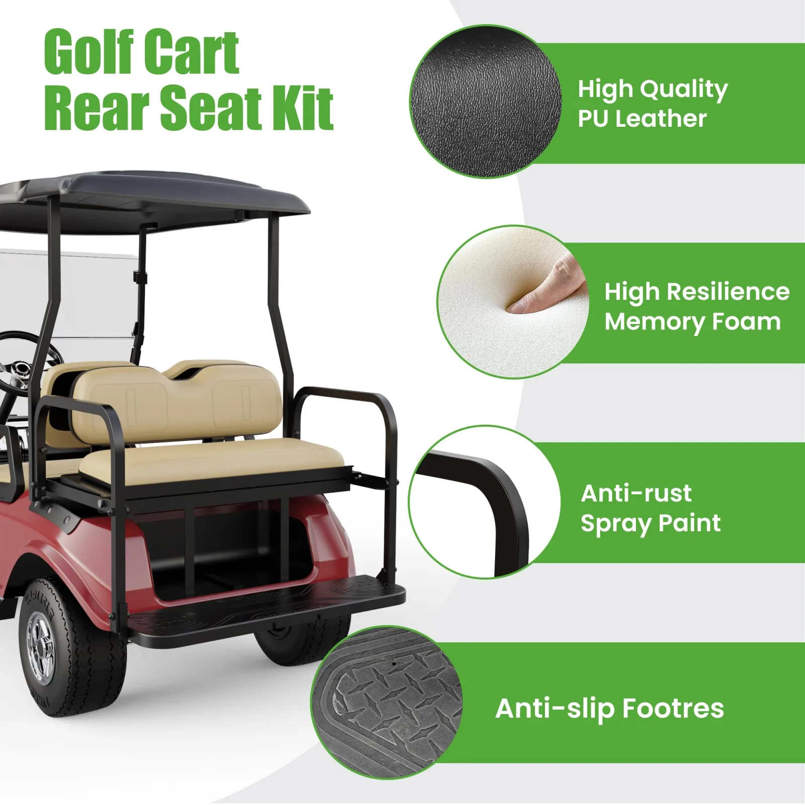 10L0L Rear Flip Seat Kit for Club Car DS image 3