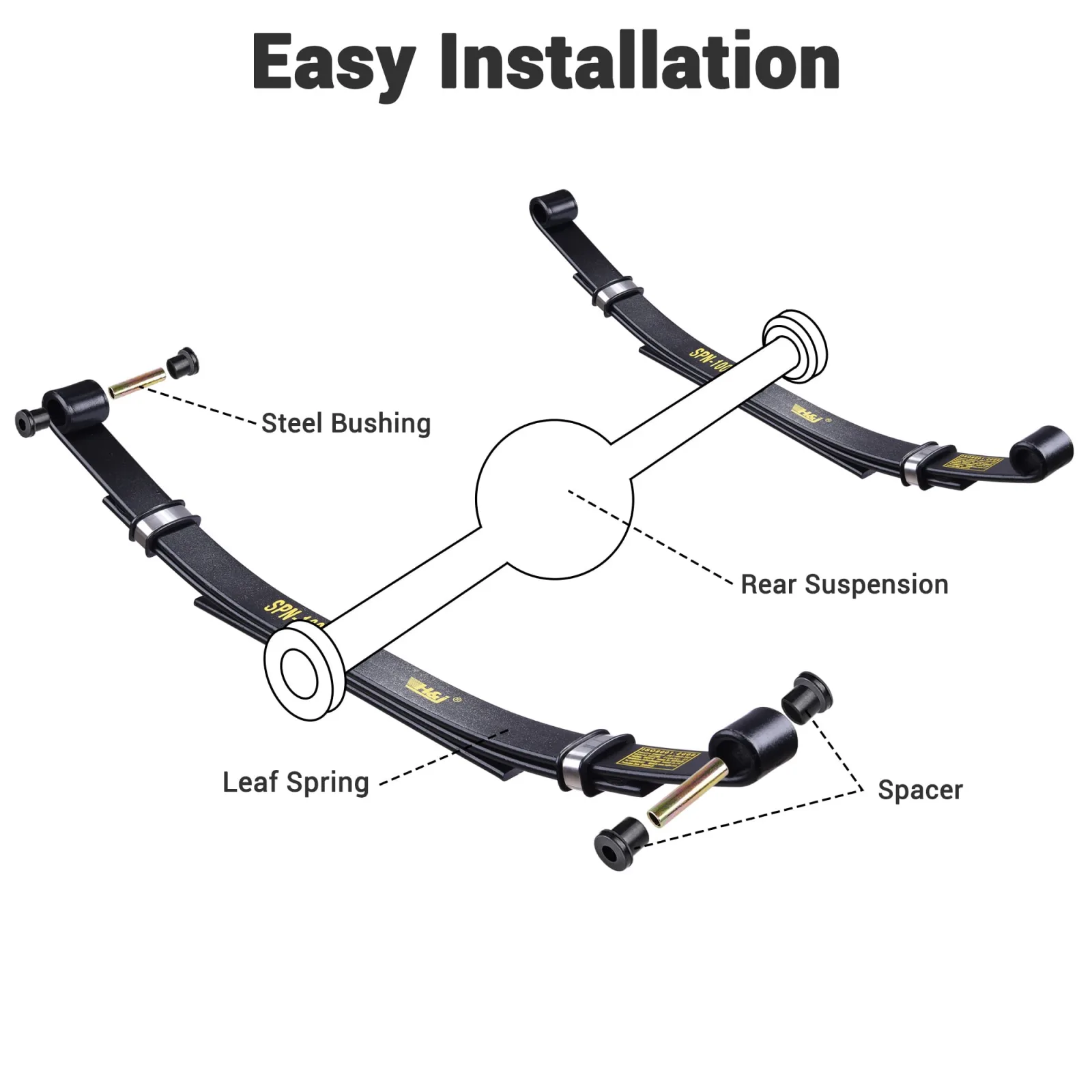 AW Rear Leaf Spring Kit for Club Car DS, 1993+ image 3