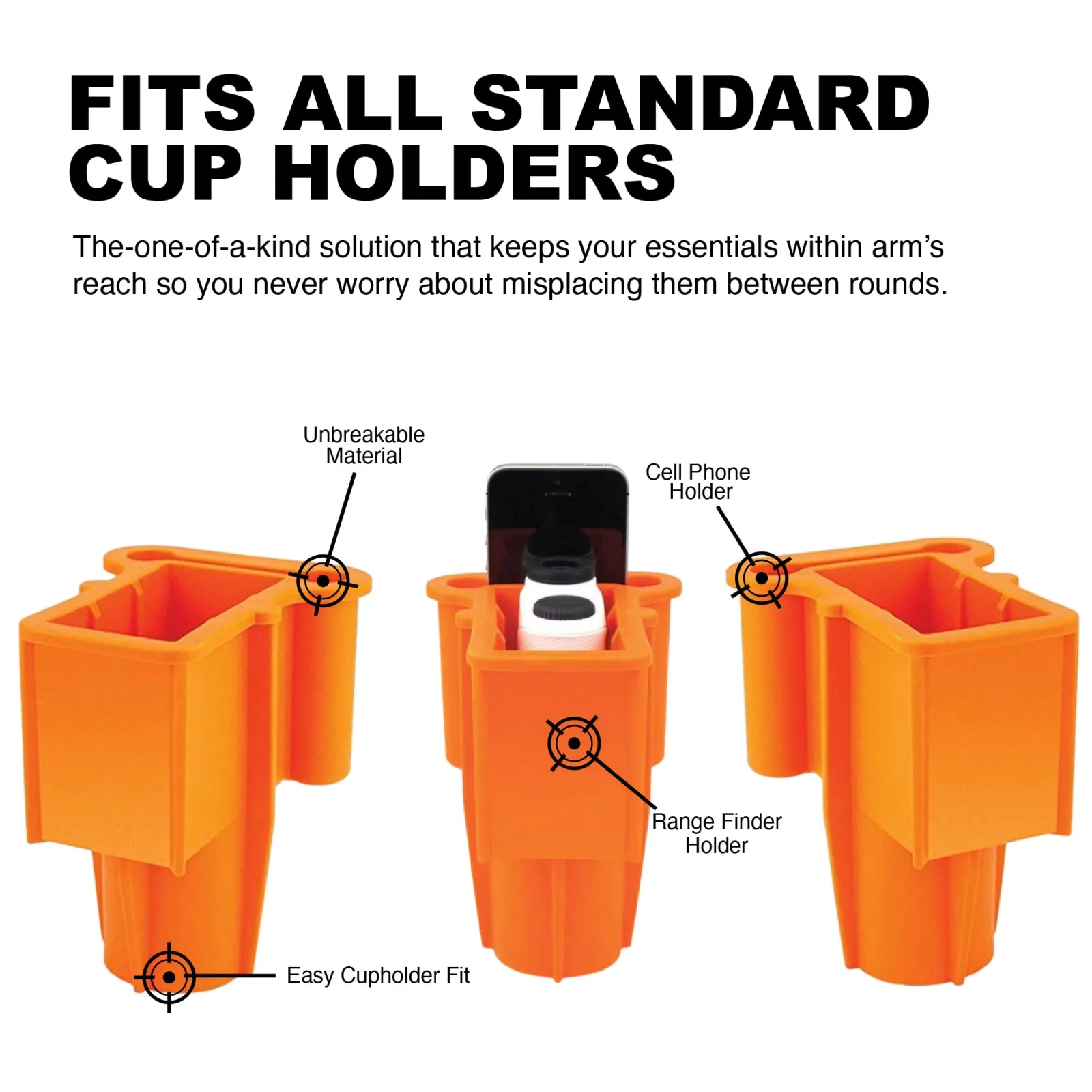 Range Gripper Inc. Rangefinder & Phone Cupholder Insert — Orange (rgorange) image 4