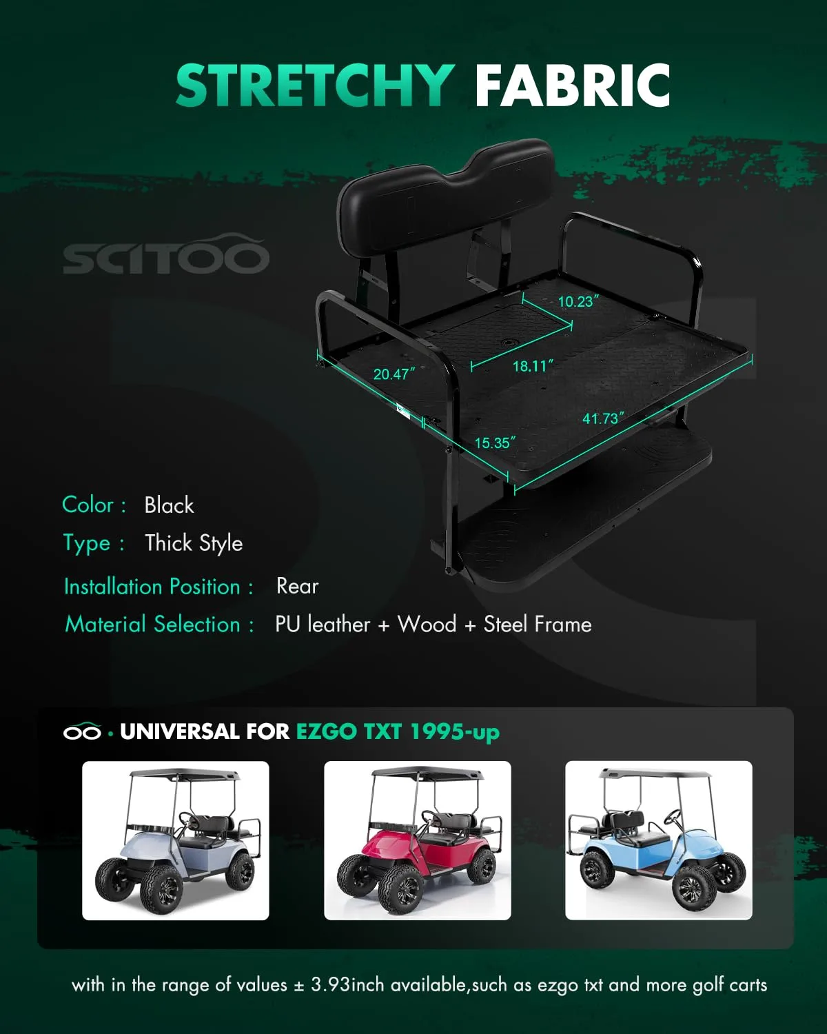 SCITOO Rear Seat Kit for EZGO TXT 1995-Up image 2