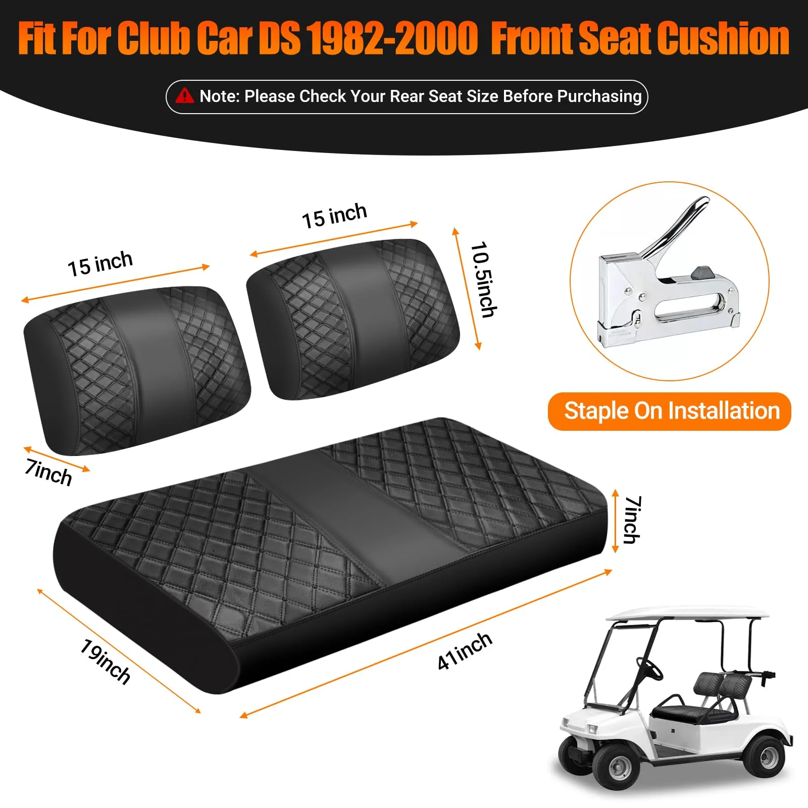 ZWPARTS Front Seat Cover for Club Car DS 1982-2000 image 2