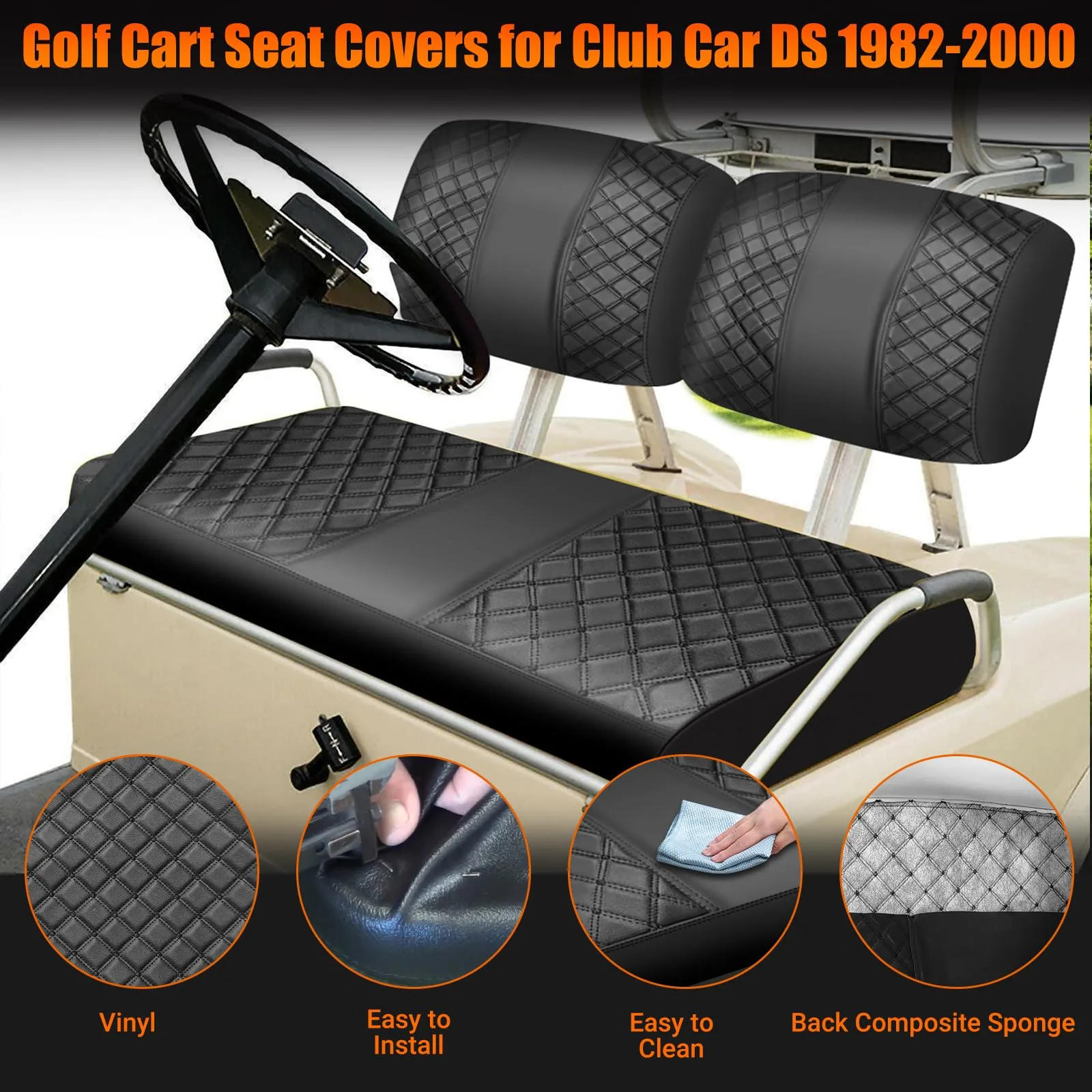 ZWPARTS Front Seat Cover for Club Car DS 1982-2000 image 4
