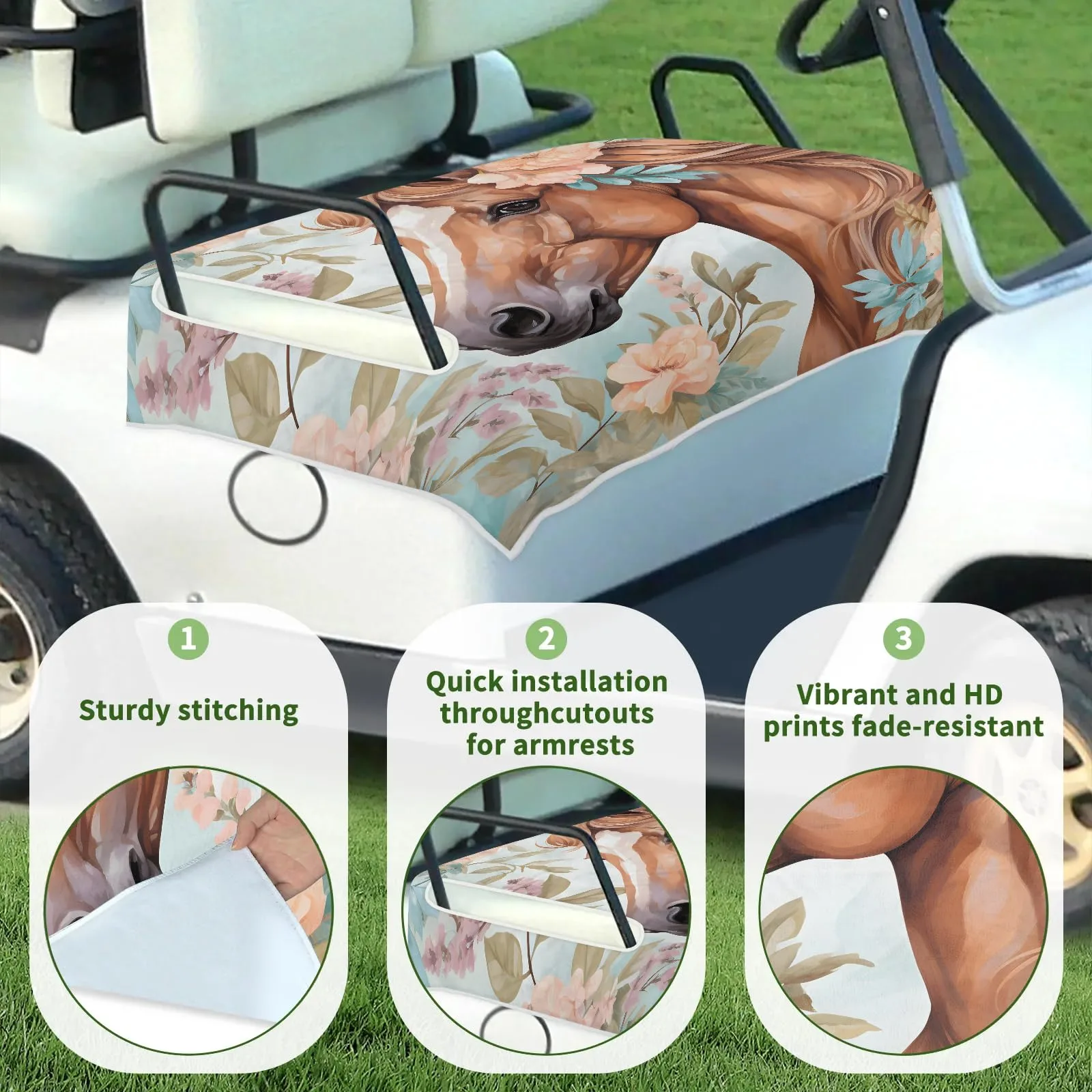 Tiveruda Golf Cart Seat Cover for Double Seats image 3
