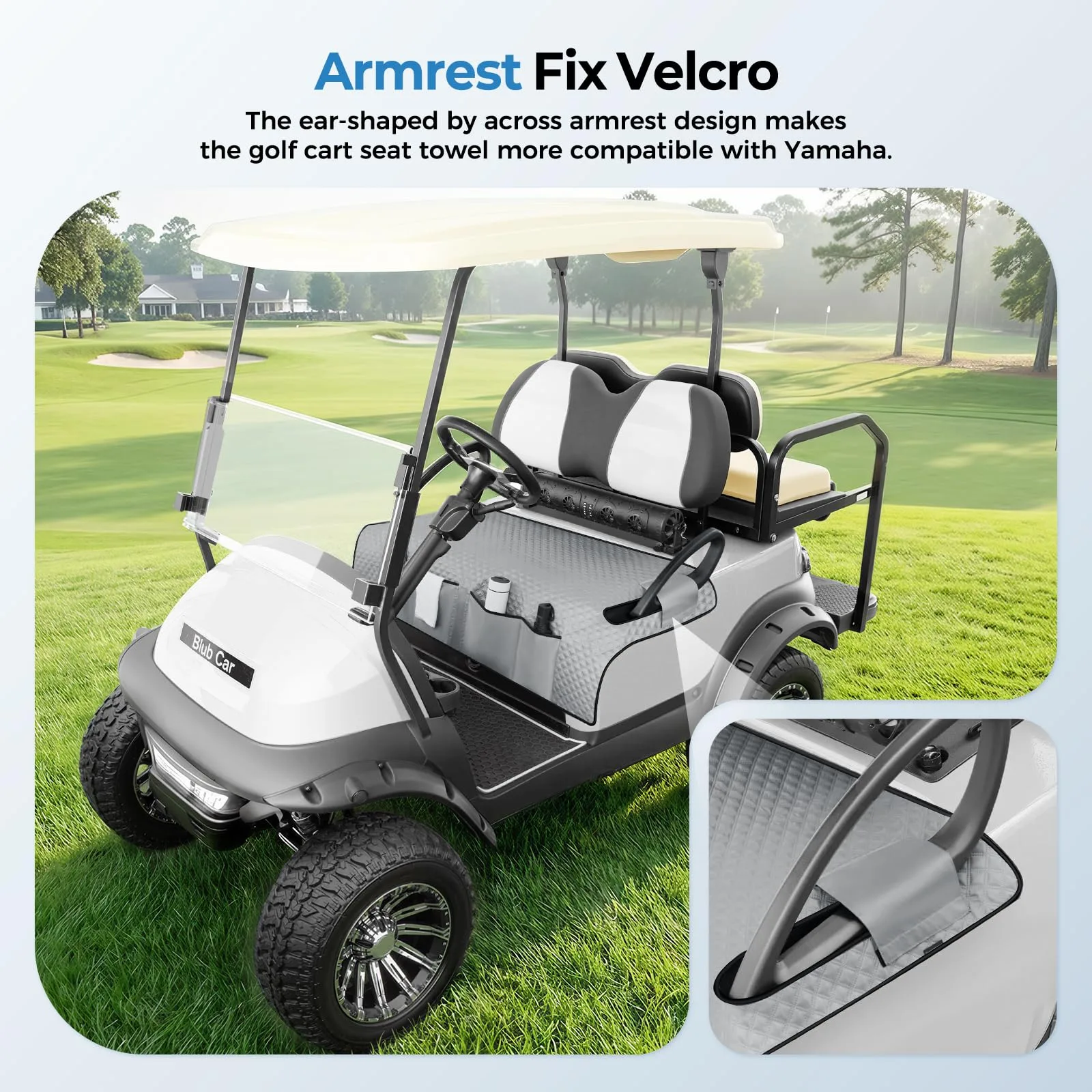 Tecoom Gray Golf Cart Front Seat Cover GFSCUN image 3