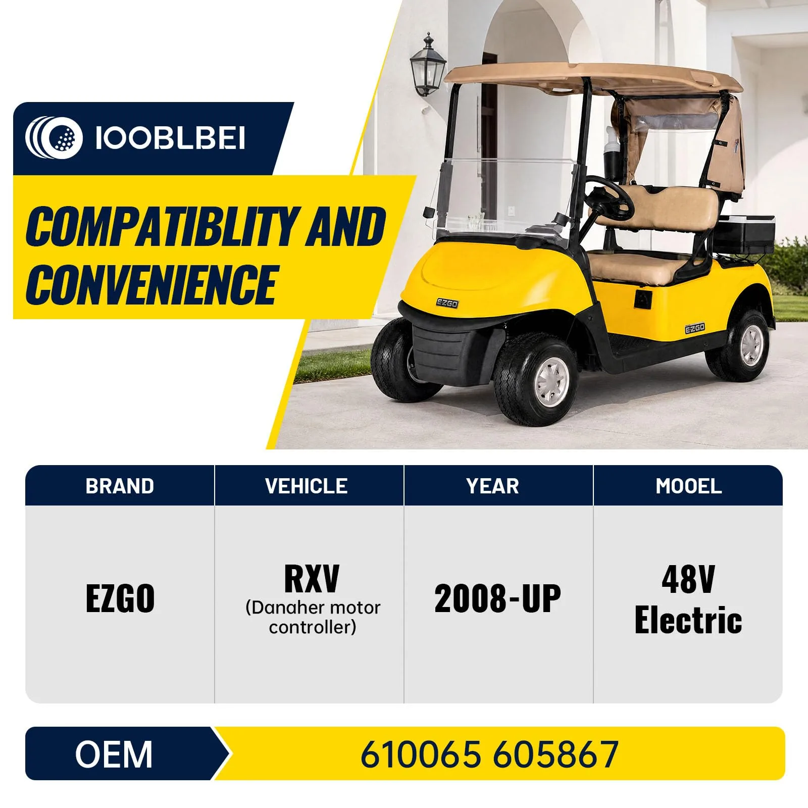 IOOBLBEI E-Z-GO RXV 48V Electric Motor Brake image 2