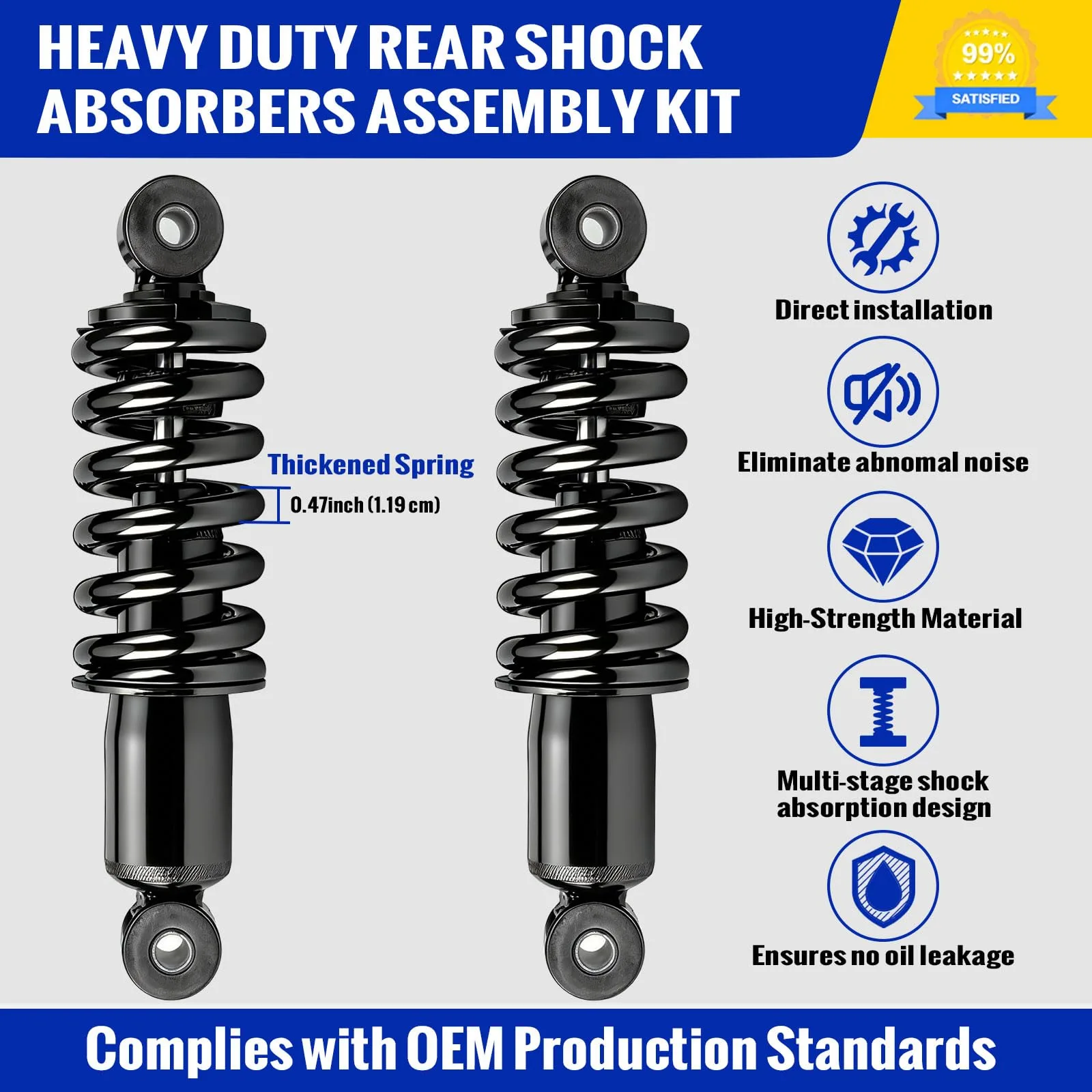Roykaw G-0123N Shock Absorber Set for Yamaha G14/G16/G19/G20/G22/G29 image 3