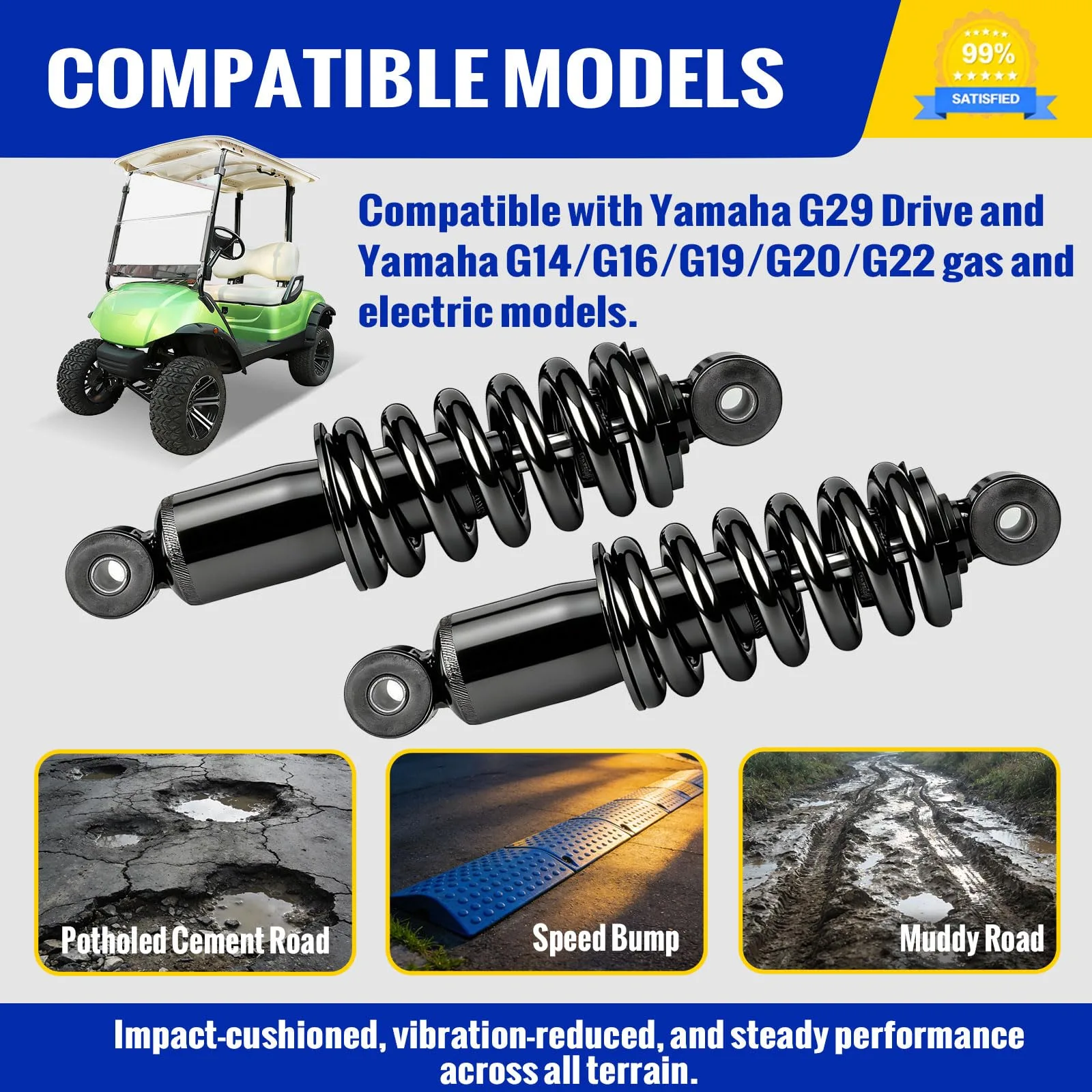 Roykaw G-0123N Shock Absorber Set for Yamaha G14/G16/G19/G20/G22/G29 image 4