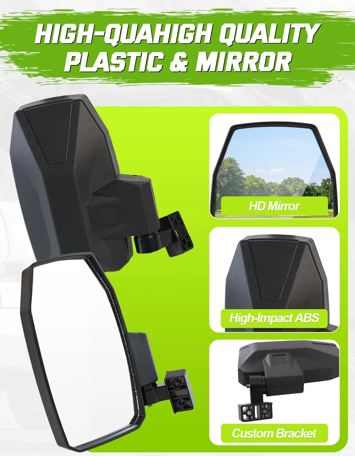 CYOOYC Folding Golf Cart Side Mirrors for E-Z-GO, Club Car, Yamaha image 4