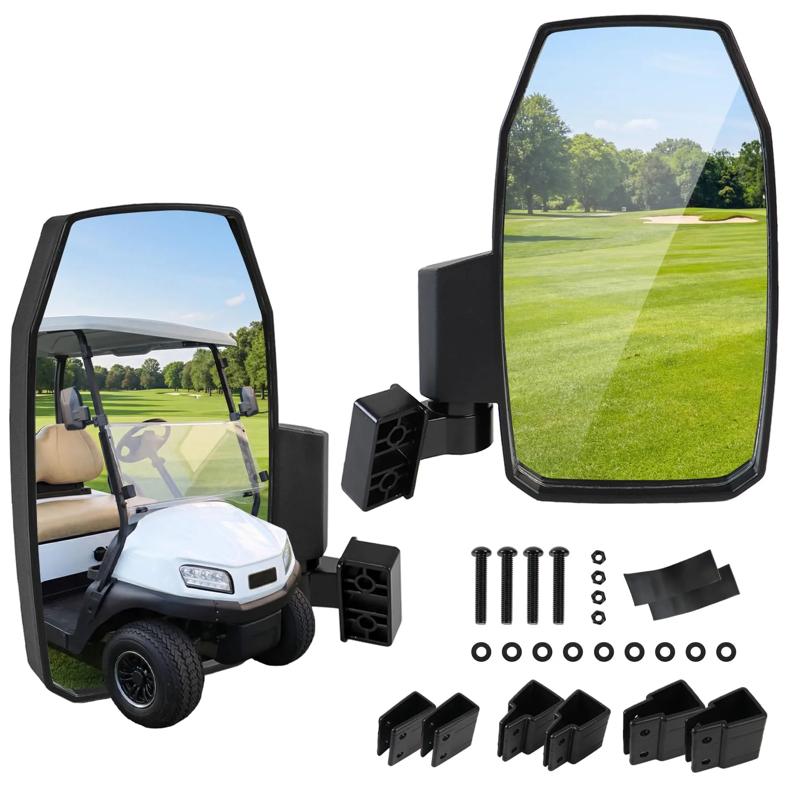CYOOYC Folding Golf Cart Side Mirrors for E-Z-GO, Club Car, Yamaha