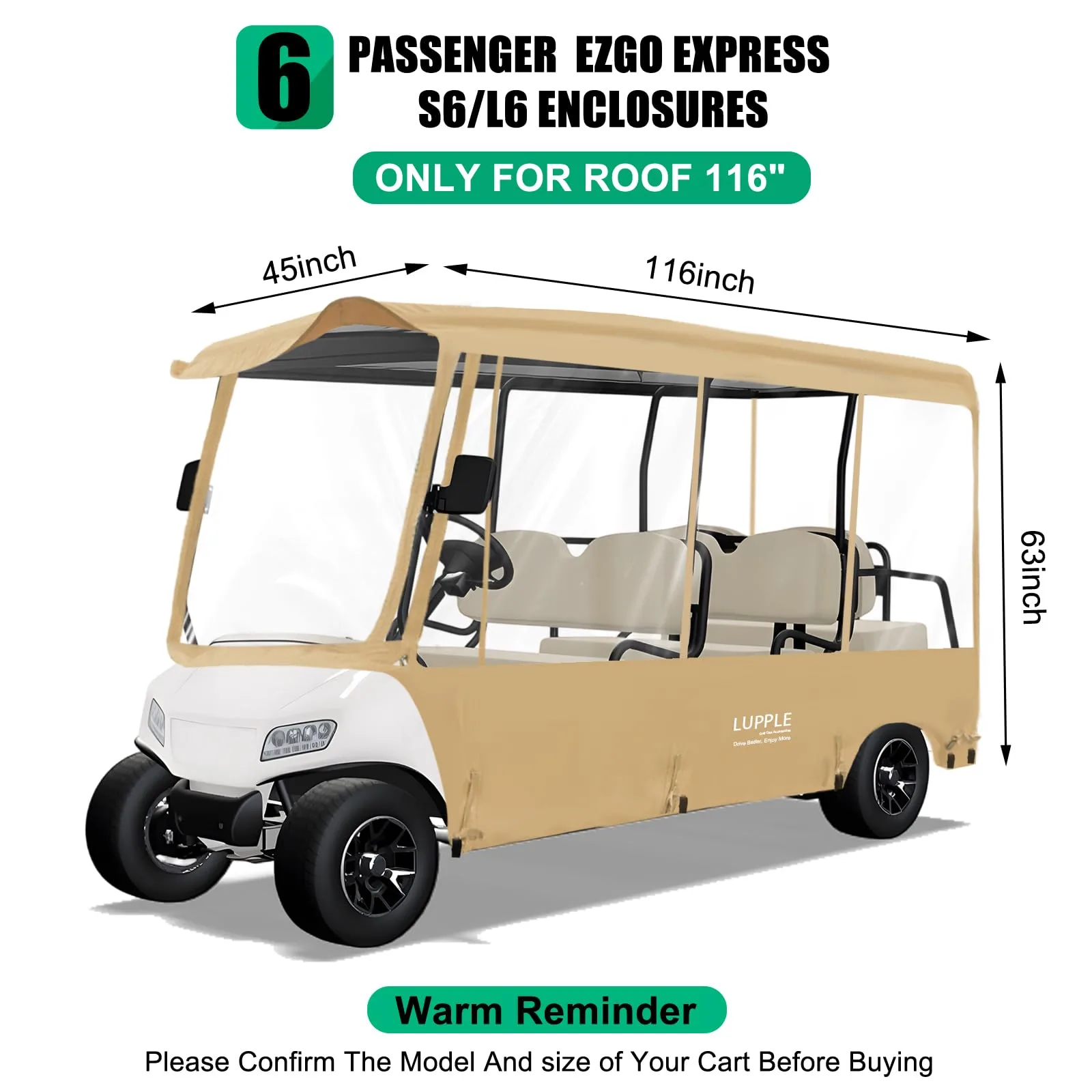 LUPPLE Enclosure for EZGO Express S6/L6 Golf Cart image 2