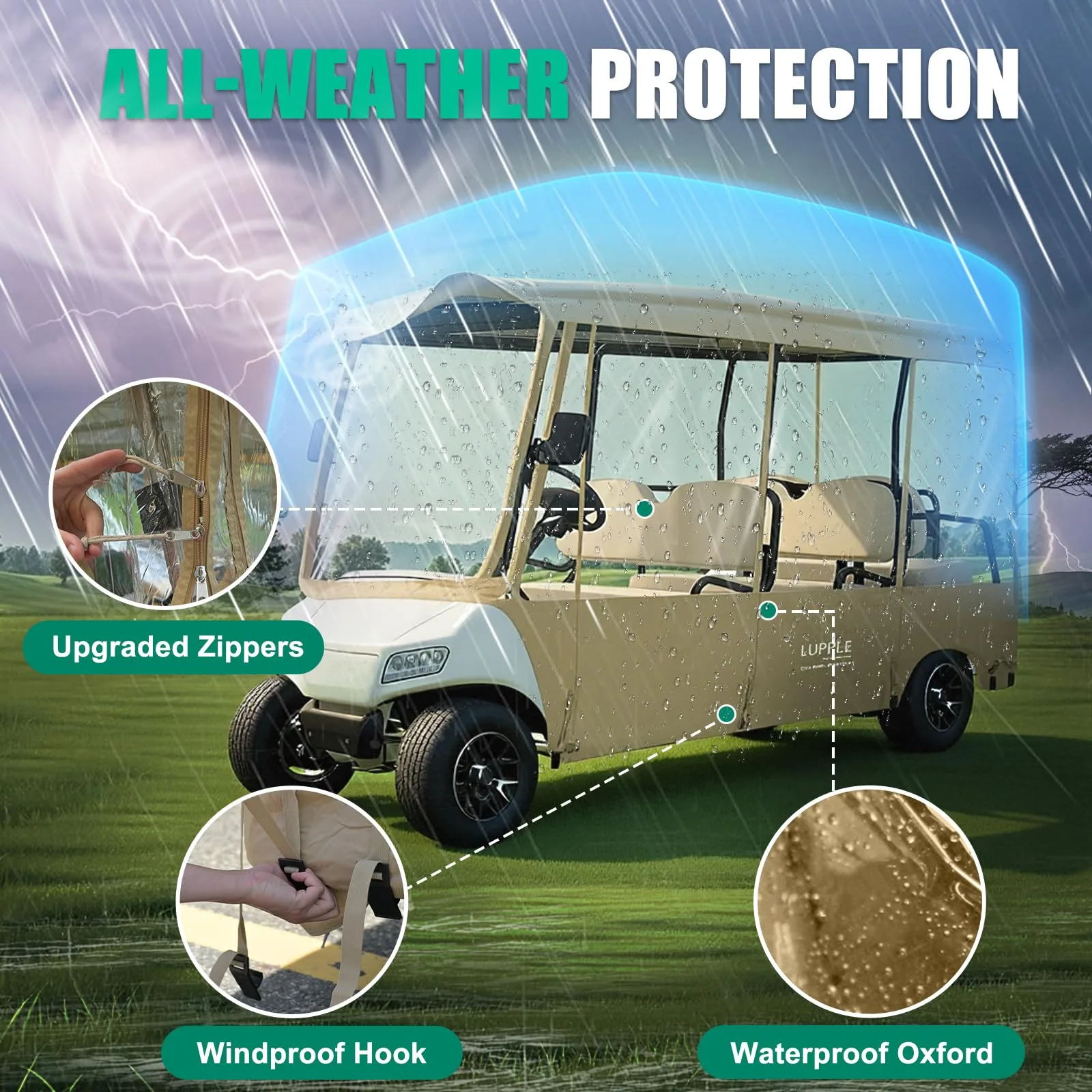 LUPPLE Enclosure for EZGO Express S6/L6 Golf Cart image 3