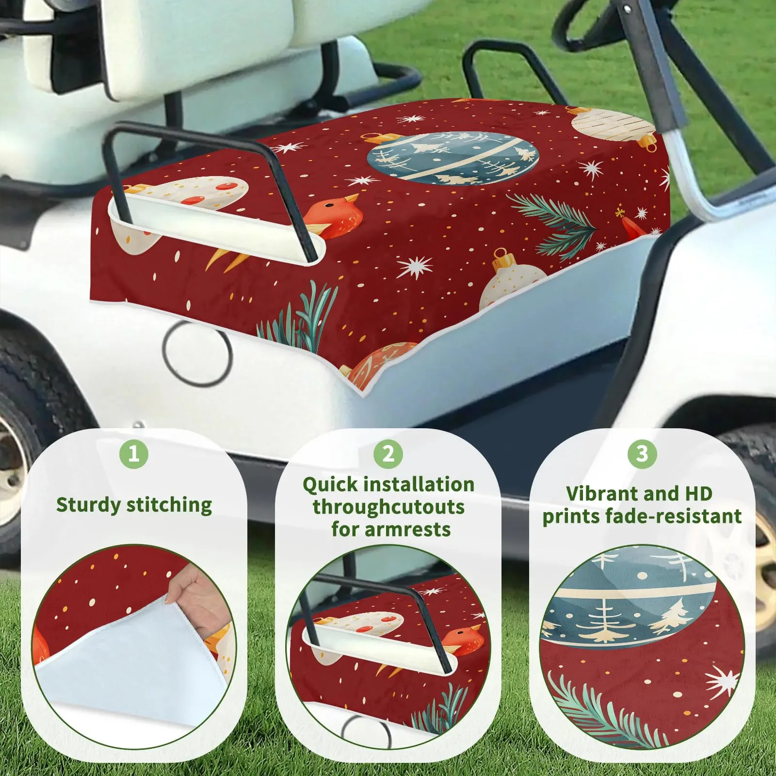 Tiveruda Golf Cart Seat Cover for Double Seats, 51 x 31 in image 3
