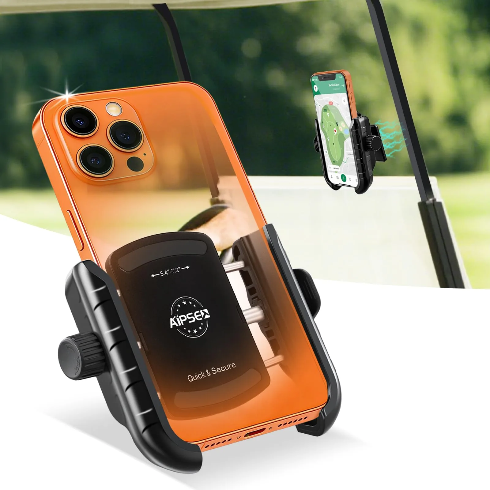 AIPSET Magnetic Golf Cart Phone Holder with 360° Rotation
