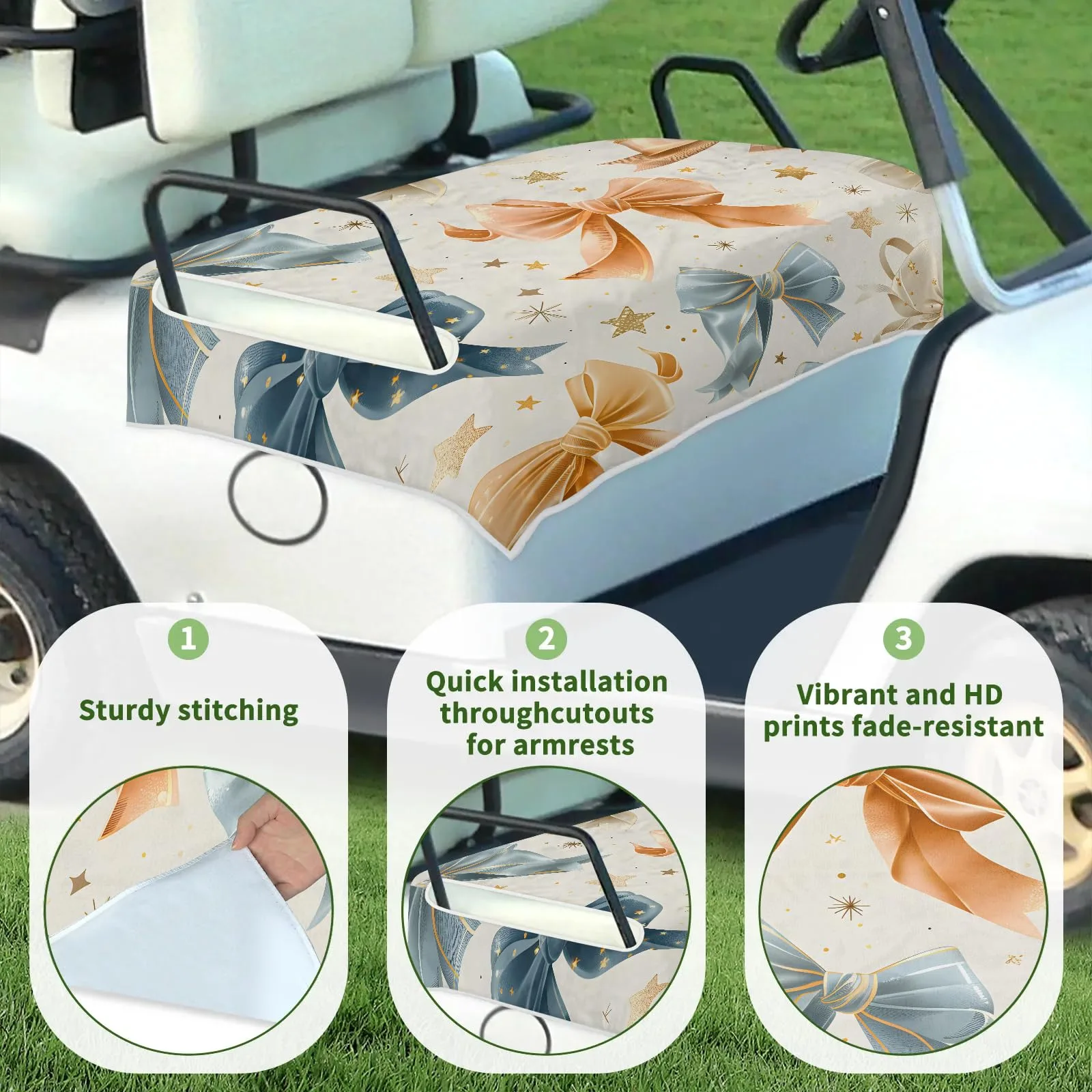 Tiveruda Golf Cart Seat Cover Blanket for Double Seats image 3