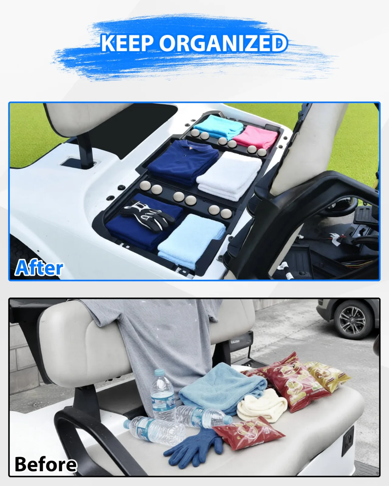 SAUTVS Under-Seat Storage Tray for E-Z-GO RXV Valor 2025 image 2