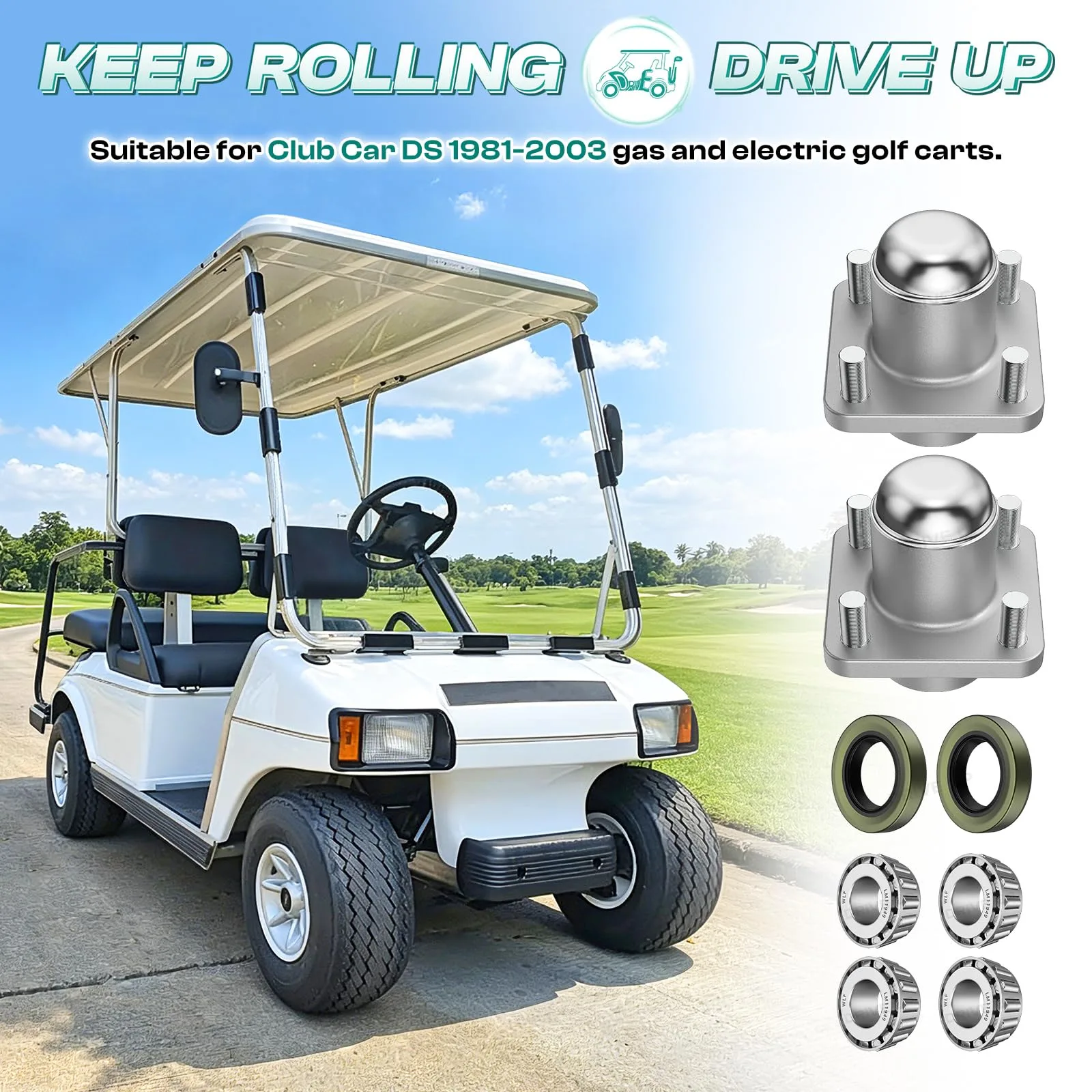 DRIVE UP Club Car DS Front Hub Assembly 1981-2003 image 2