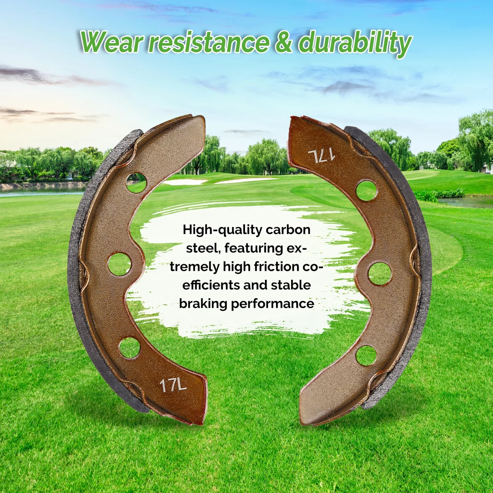 10L0L Golf Cart Brake Shoes Kit for EZGO, Club Car & Yamaha image 4