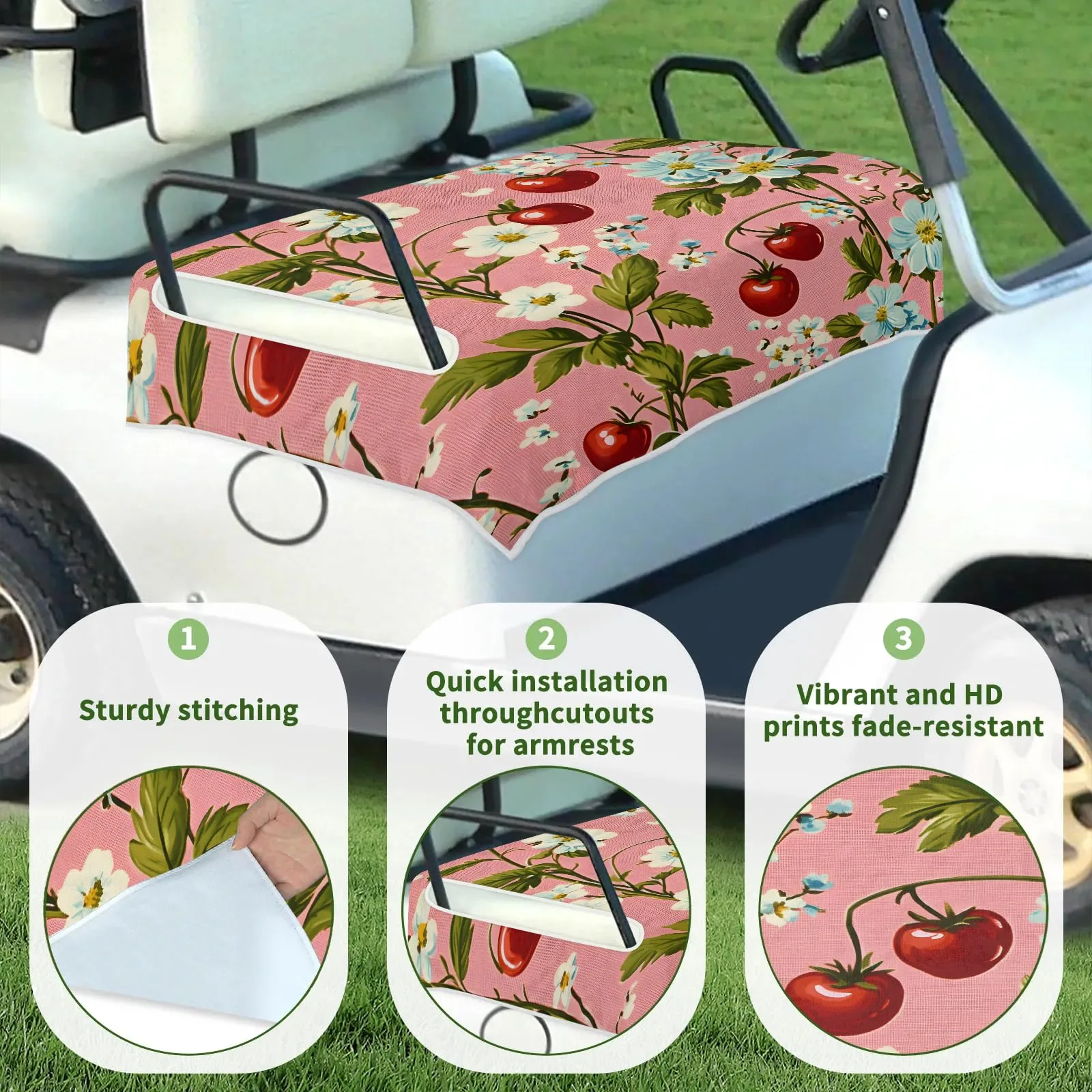 Tiveruda Golf Cart Seat Cover for Double Seats image 3