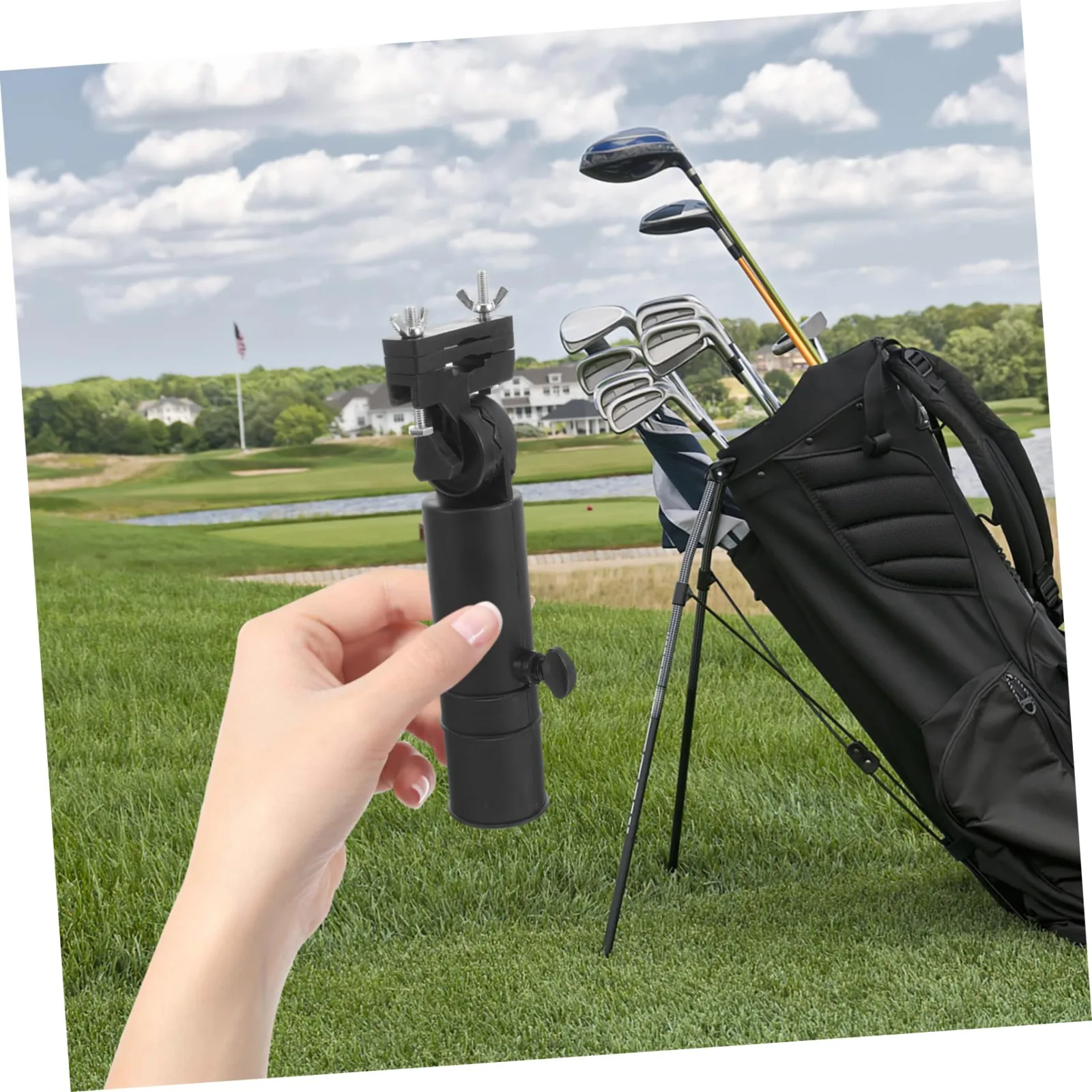 ARTSEWPLY Adjustable Plastic Golf Cart Umbrella Holder Clamp image 3