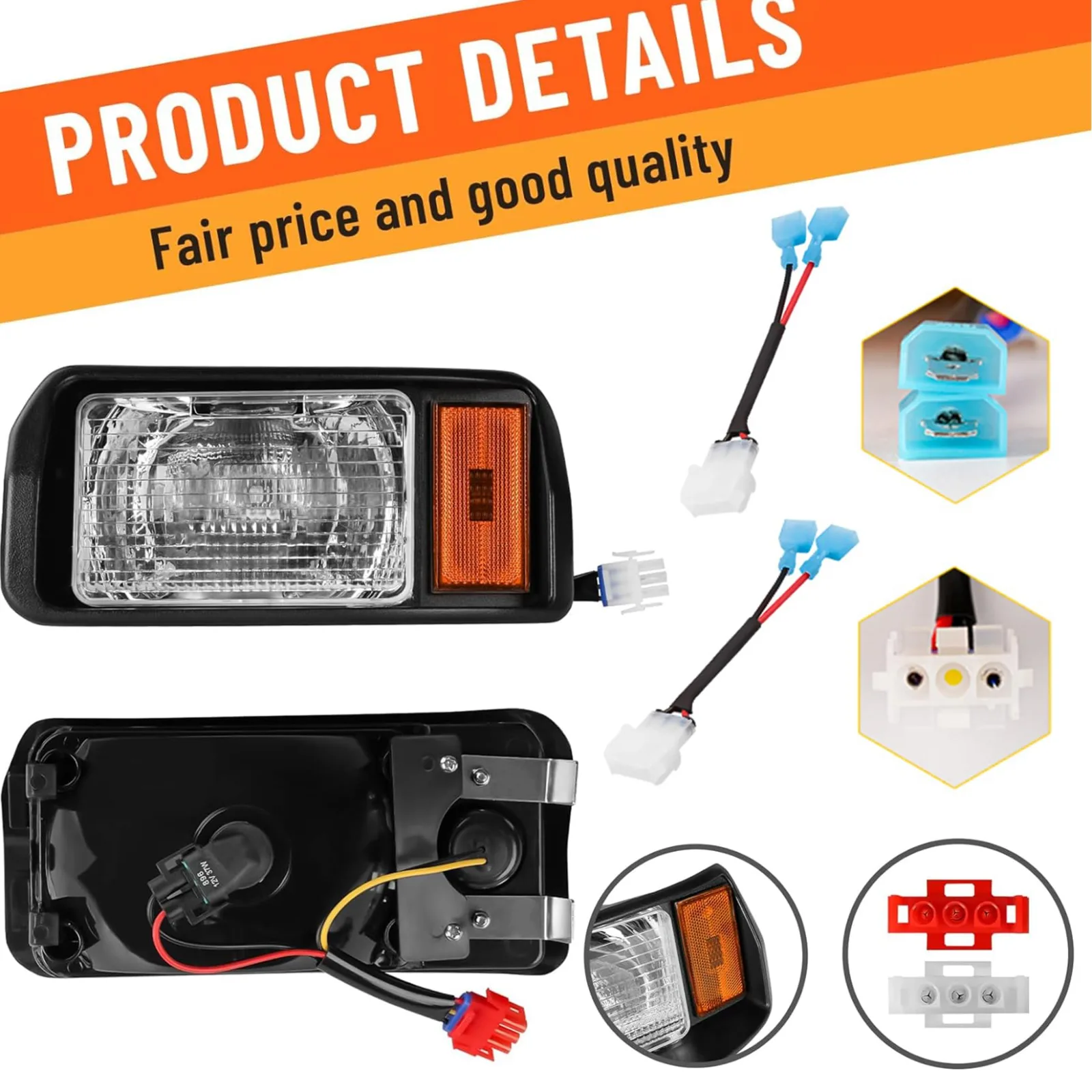 DRIVE UP Halogen Headlights for Club Car DS 1993-Up image 2