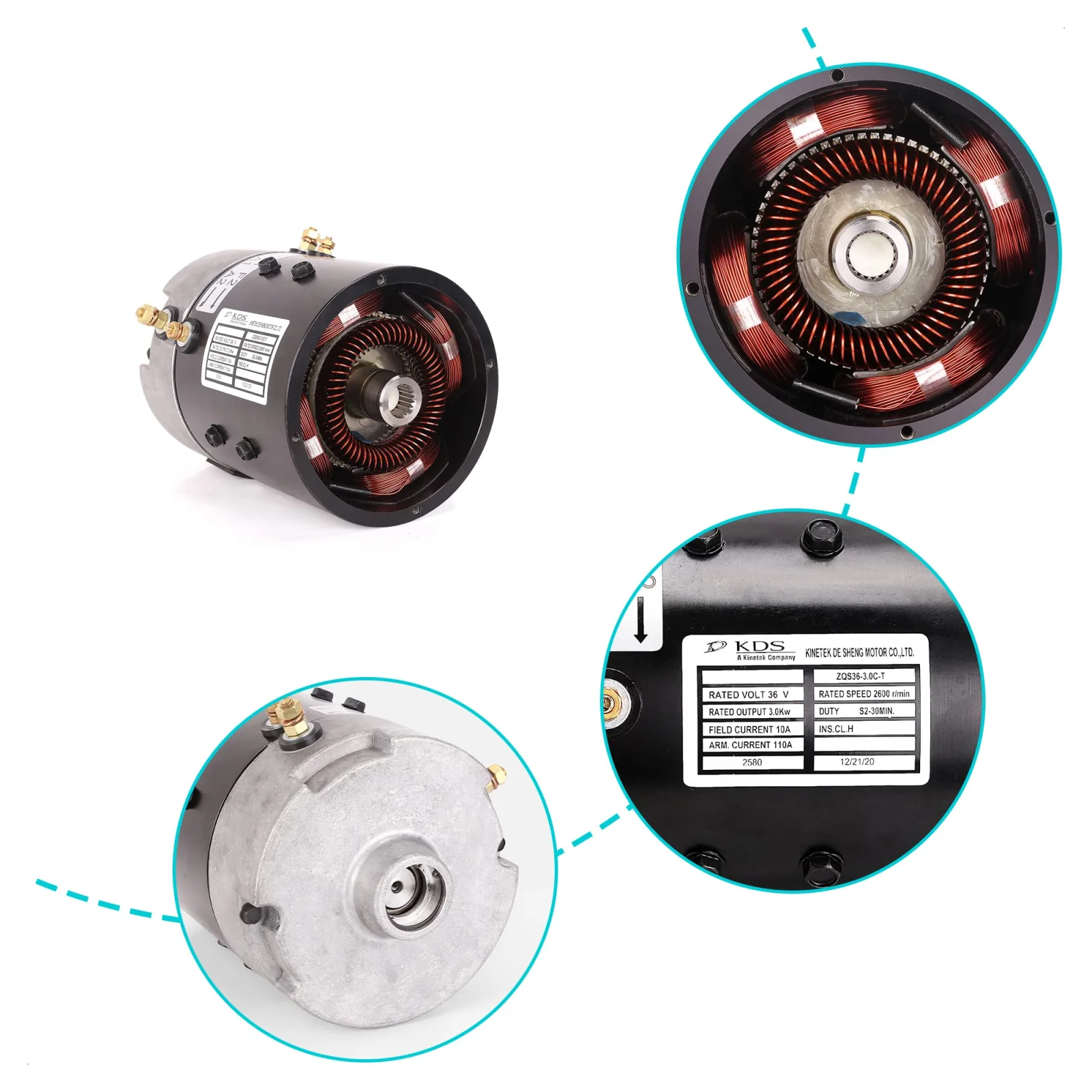 10L0L 36V Motor with Speed Sensor for E-Z-GO TXT PDS image 4