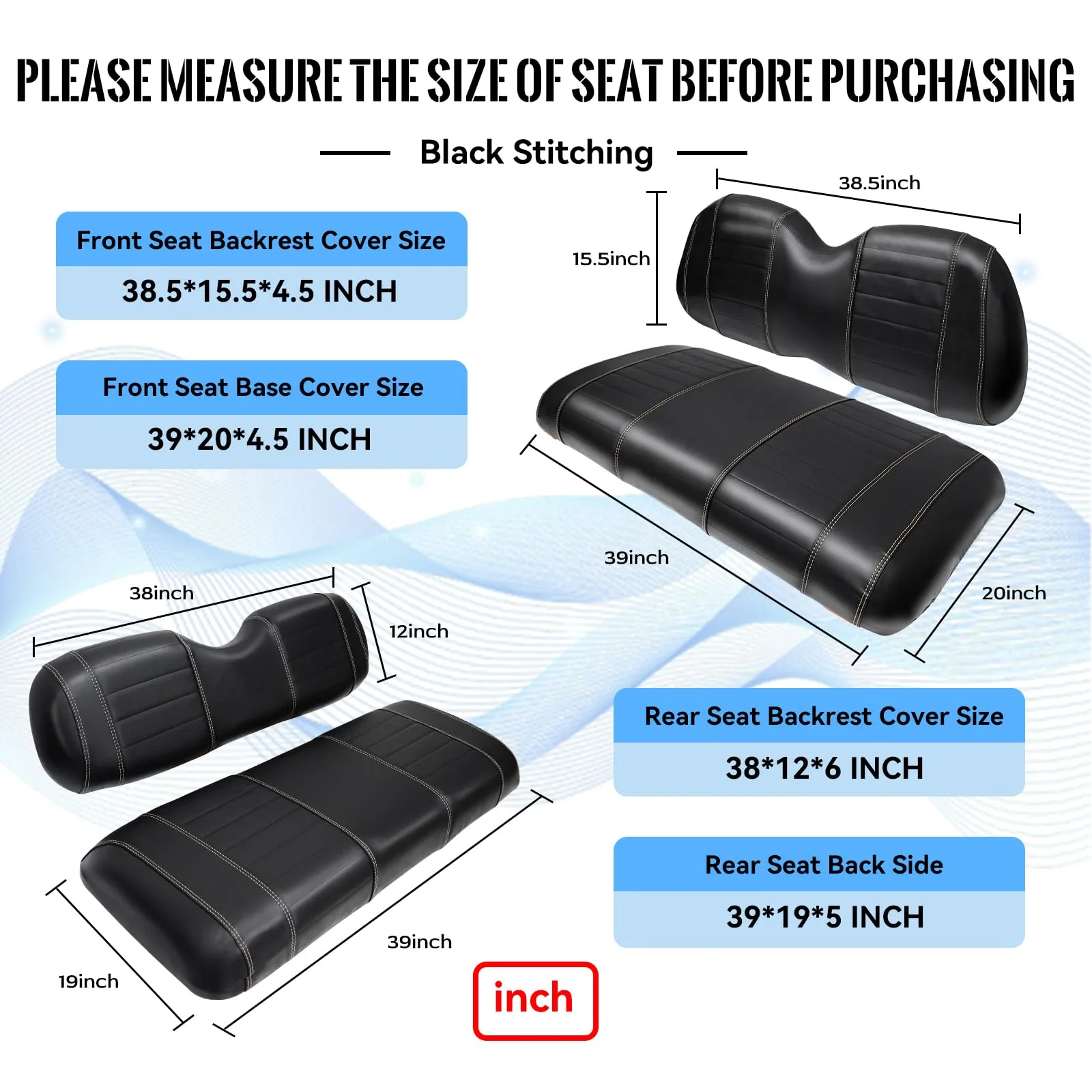 SHUNCHENXIANG 4-Piece Golf Cart Seat Covers image 2