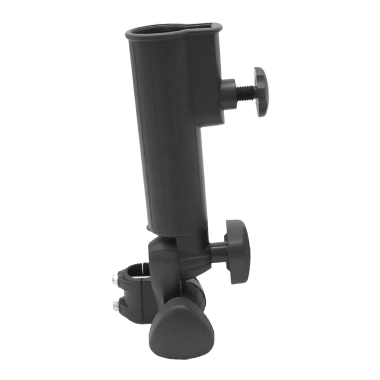 DECOMELODY Golf Cart Umbrella Holder with Double Screw Clamp, Black