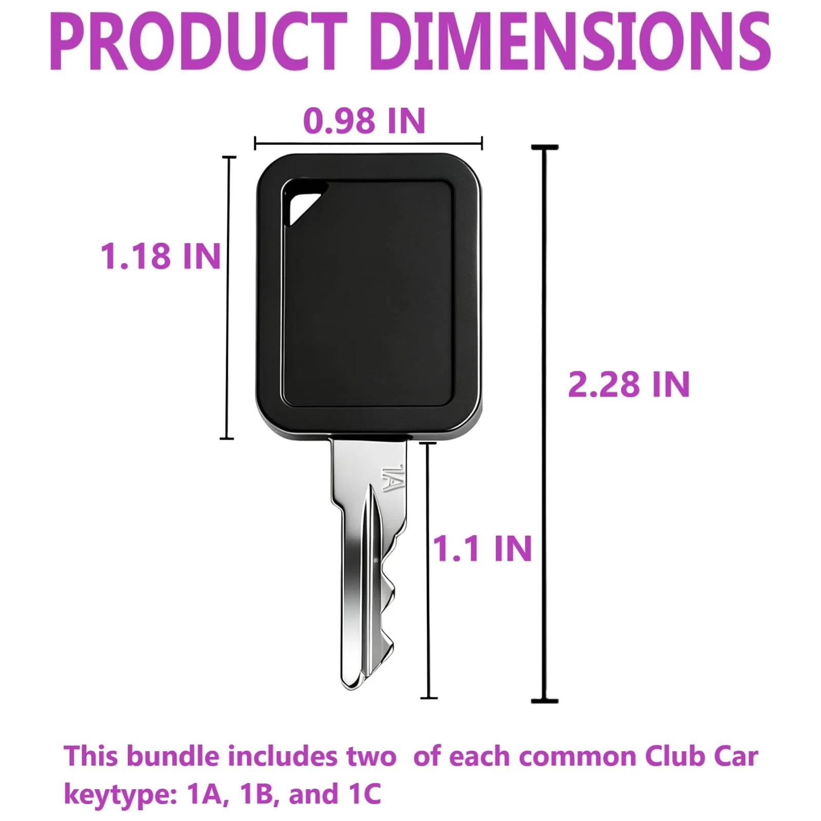 BFASGEA Club Car Key Set 1A/1B/1C — 6 Keys (Model 105068002) image 2