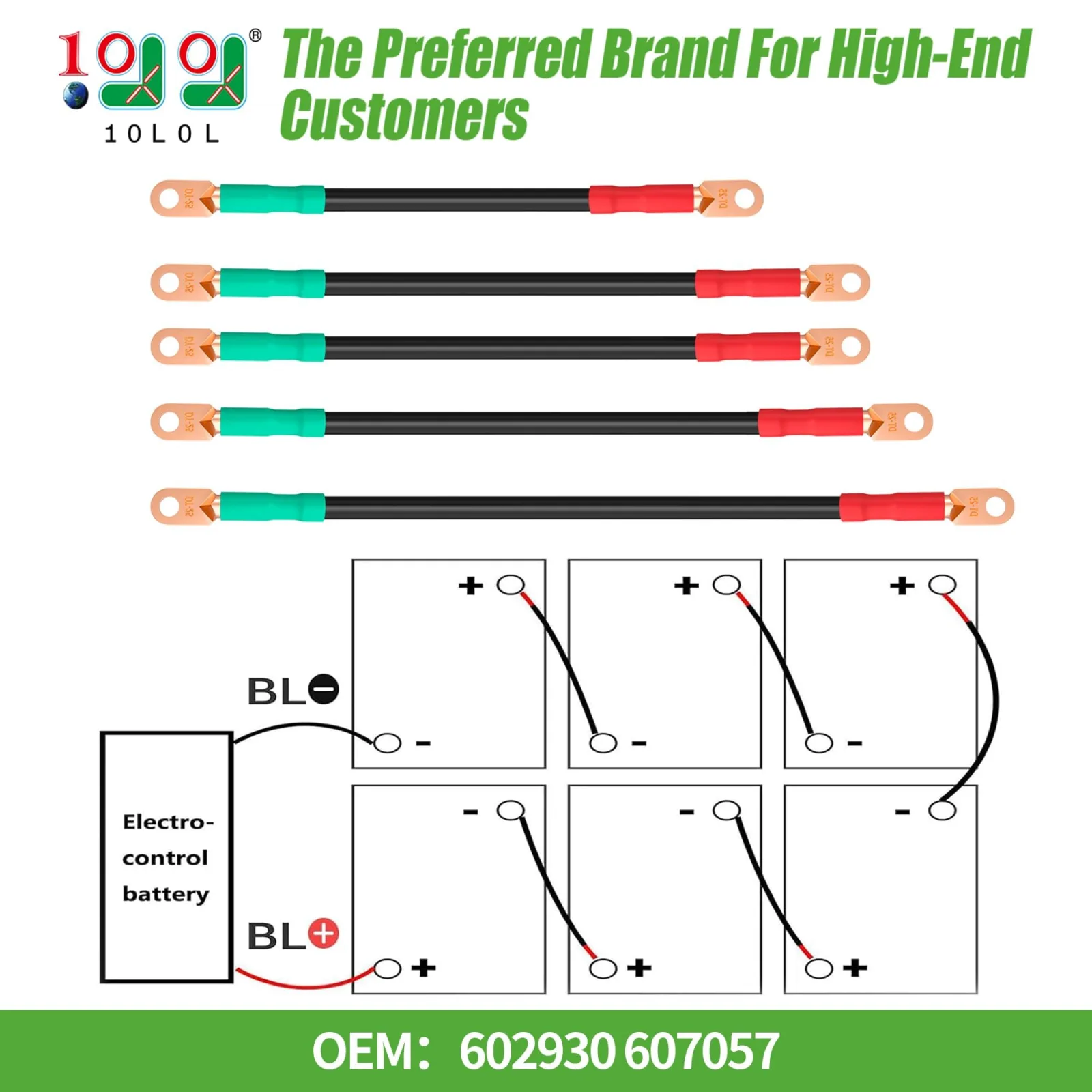 10L0L Battery Cable Kit for E-Z-G-O RXV Golf Carts image 2