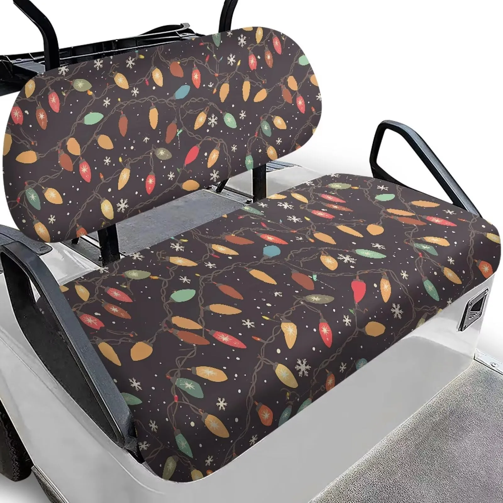 Quidrwyo Christmas Golf Cart Seat Covers, 2-Piece Set
