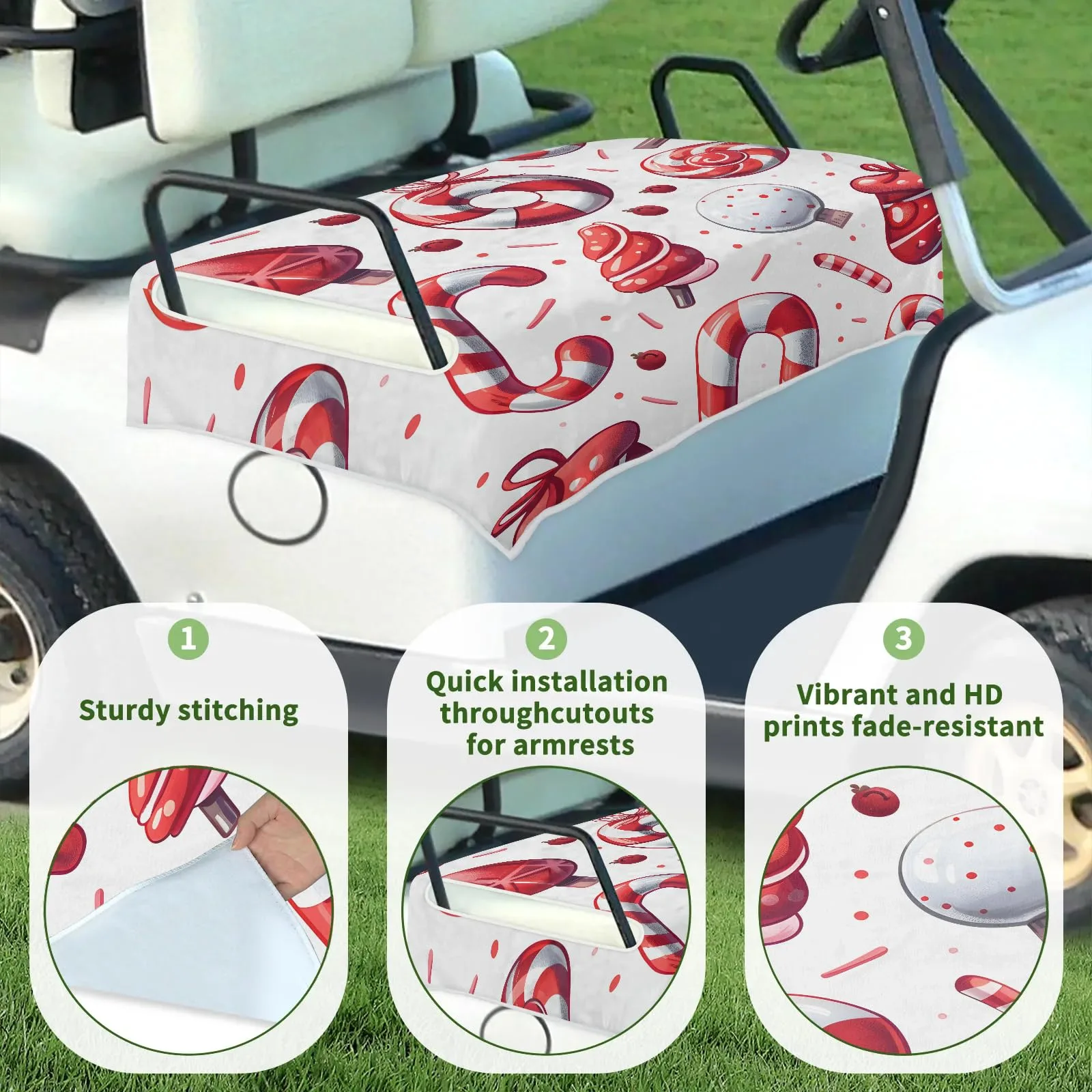 Tiveruda Golf Cart Seat Cover for Double Seats image 3