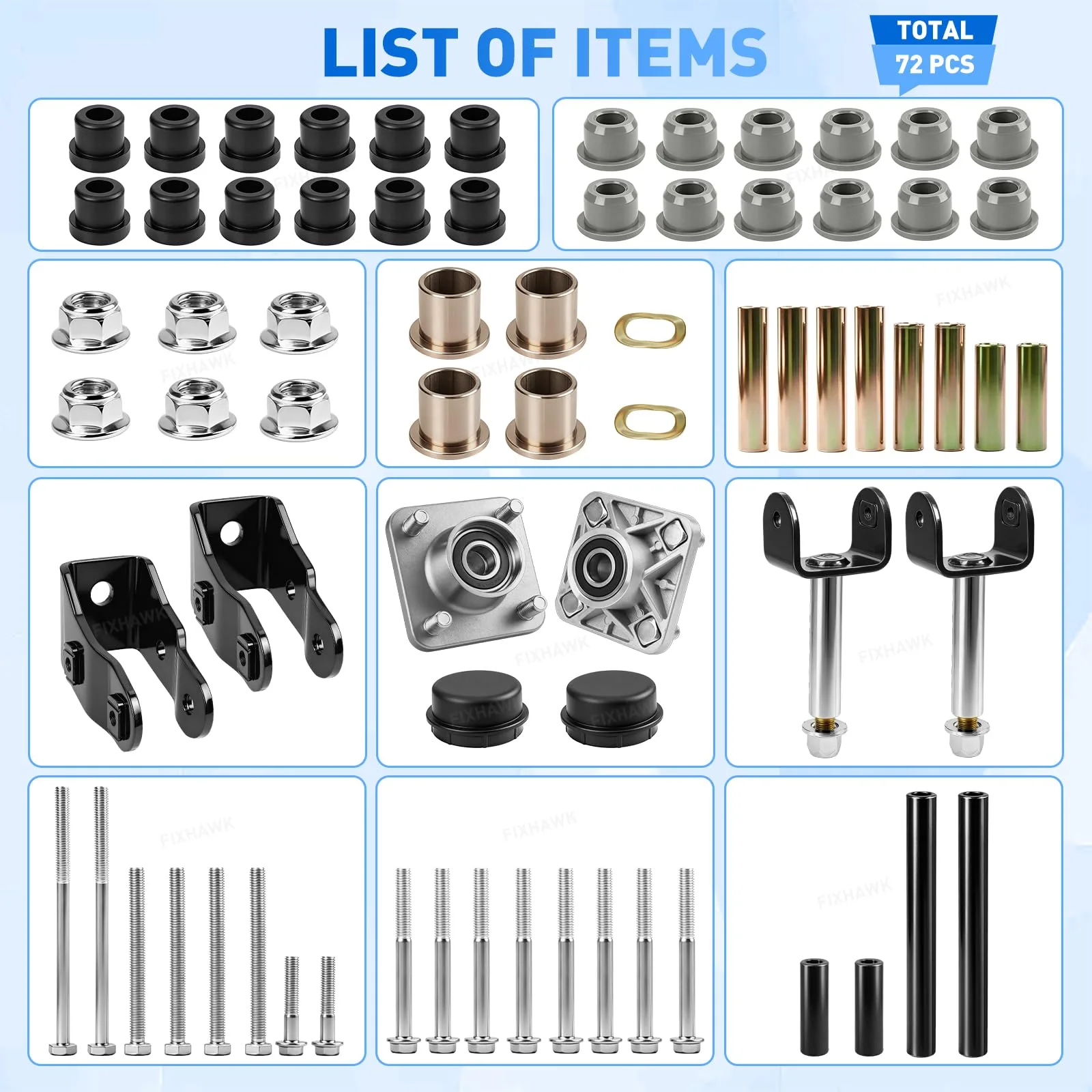 FIXHAWK Front End Bushing Kit for Club Car Precedent image 4
