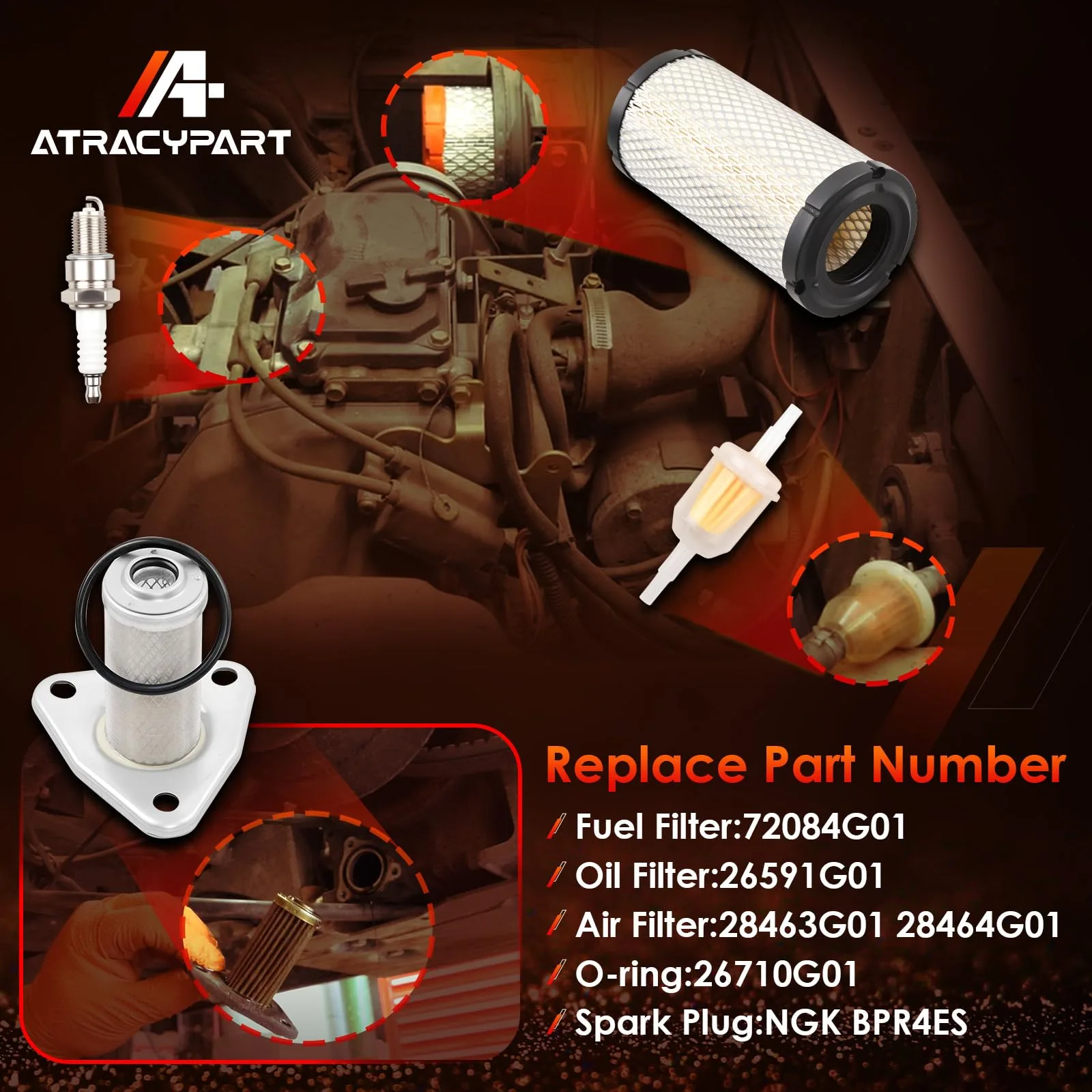 ATRACYPART E-Z-GO Golf Cart Tune-Up Kit AP-A2090 image 3